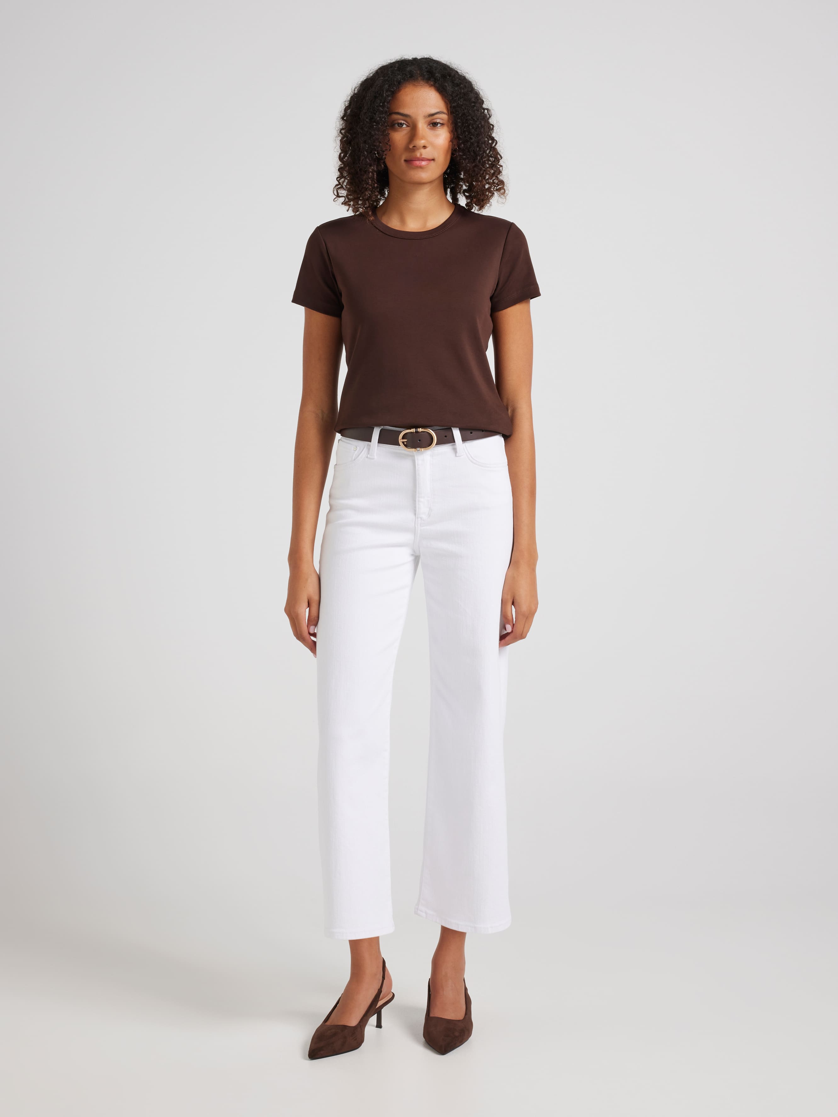 Paloma Crop Wide Leg In White Tribeca