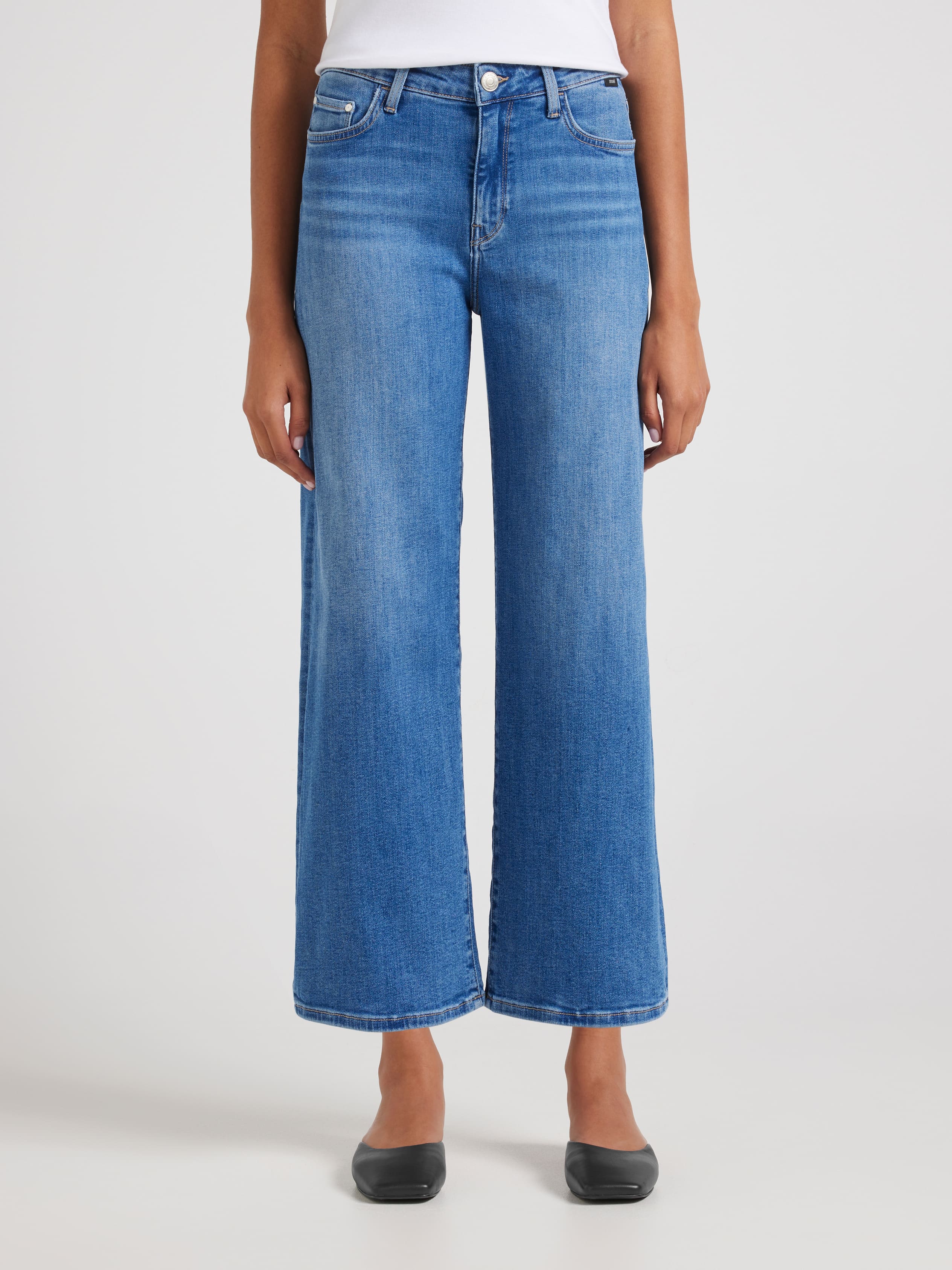 Paloma Crop Wide Leg In Mid Brushed Tribeca
