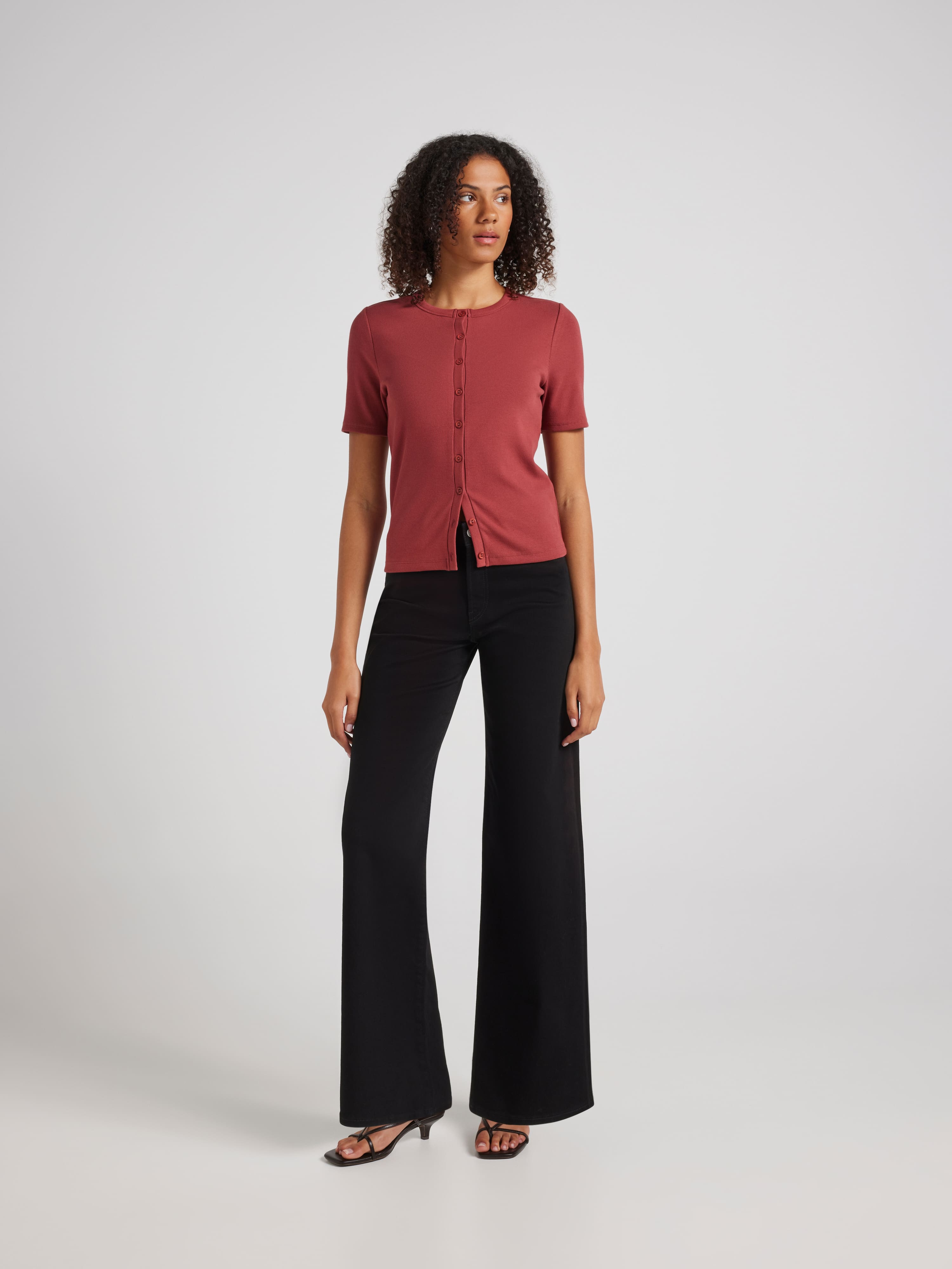 Paloma Wide Leg In Black Flex Blue