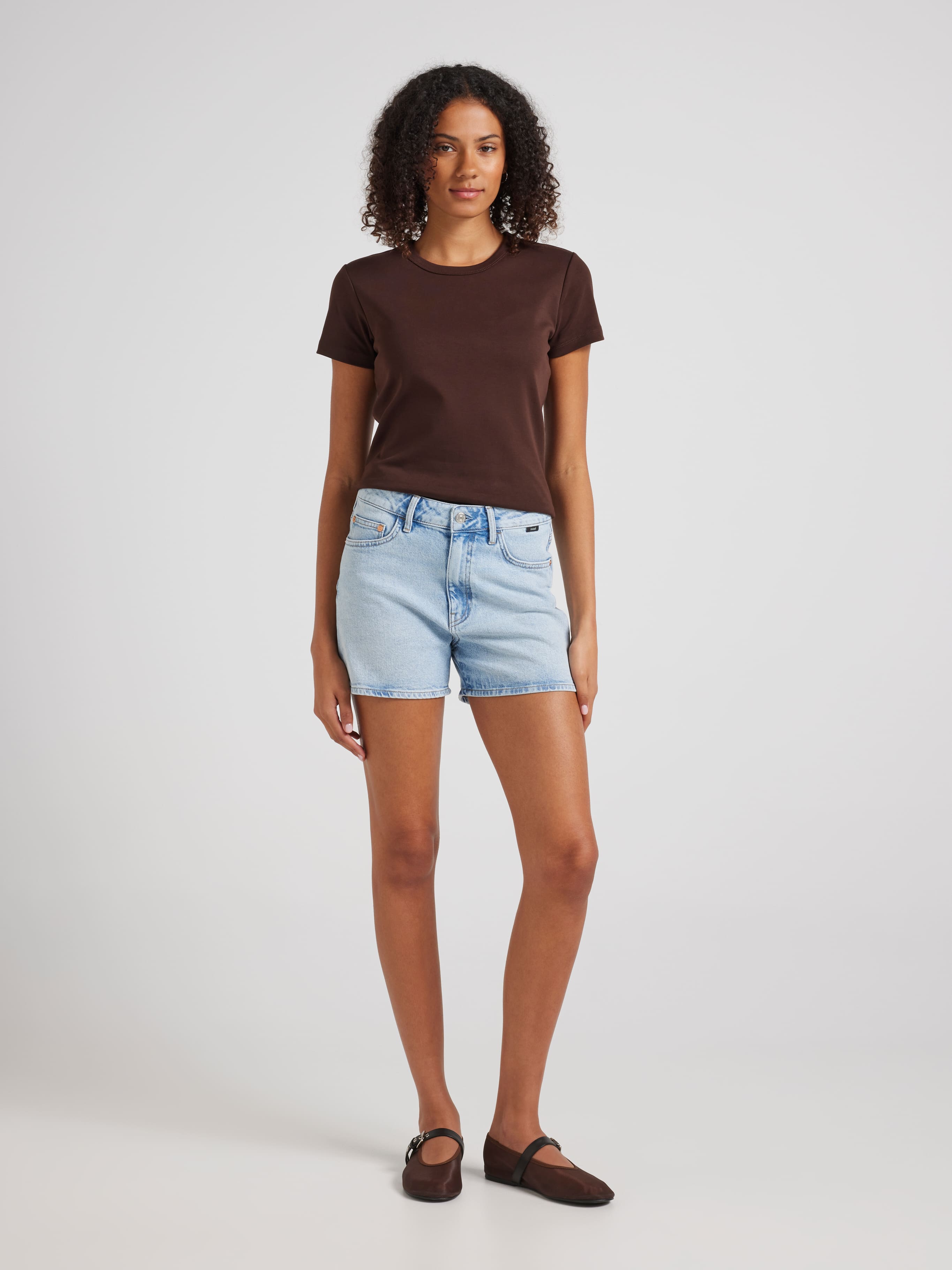 Heidi Relaxed Shorts In Light Brushed Classic Blue