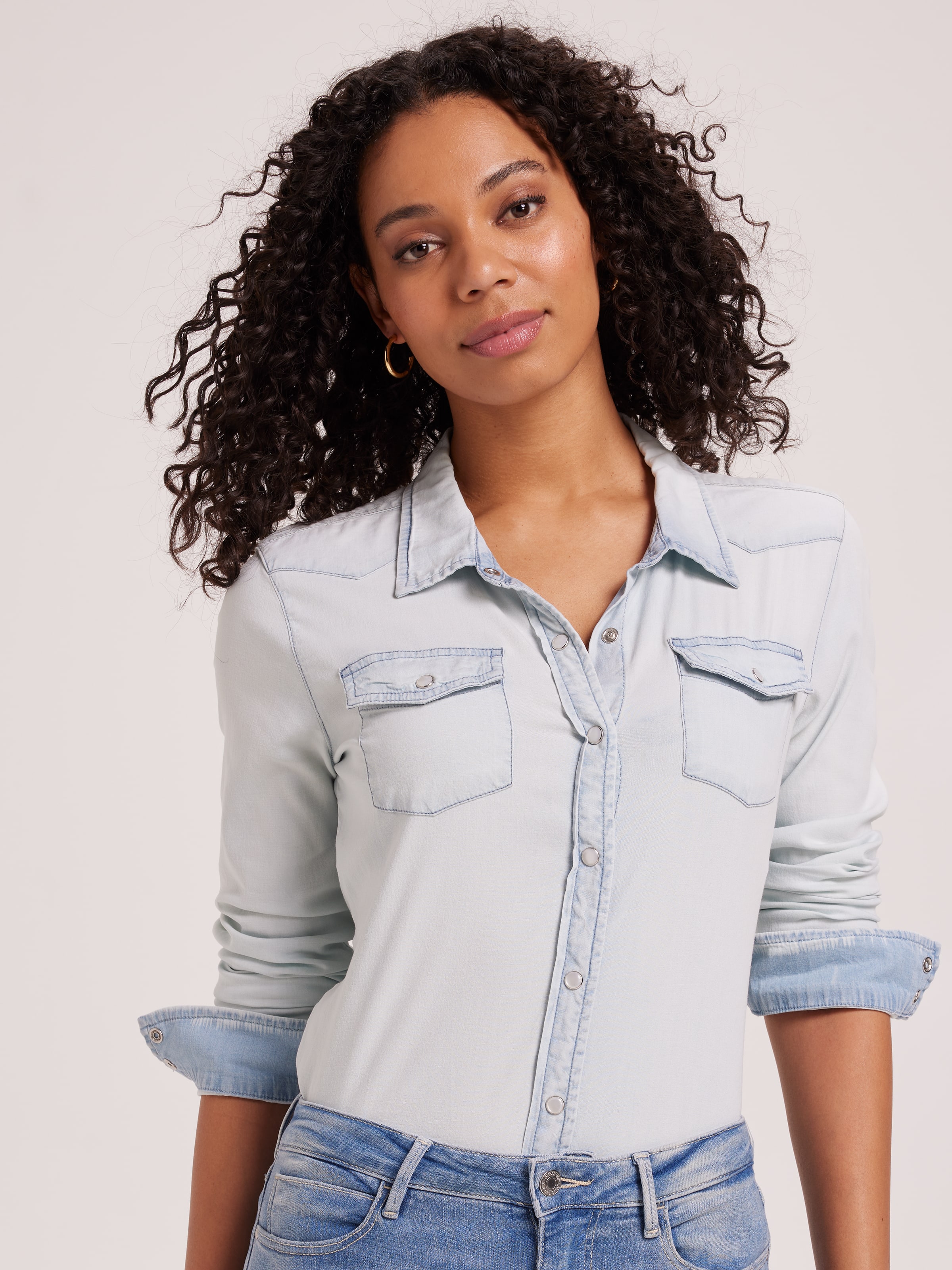 Riley Denim Shirt In Day Dream Blue Wash