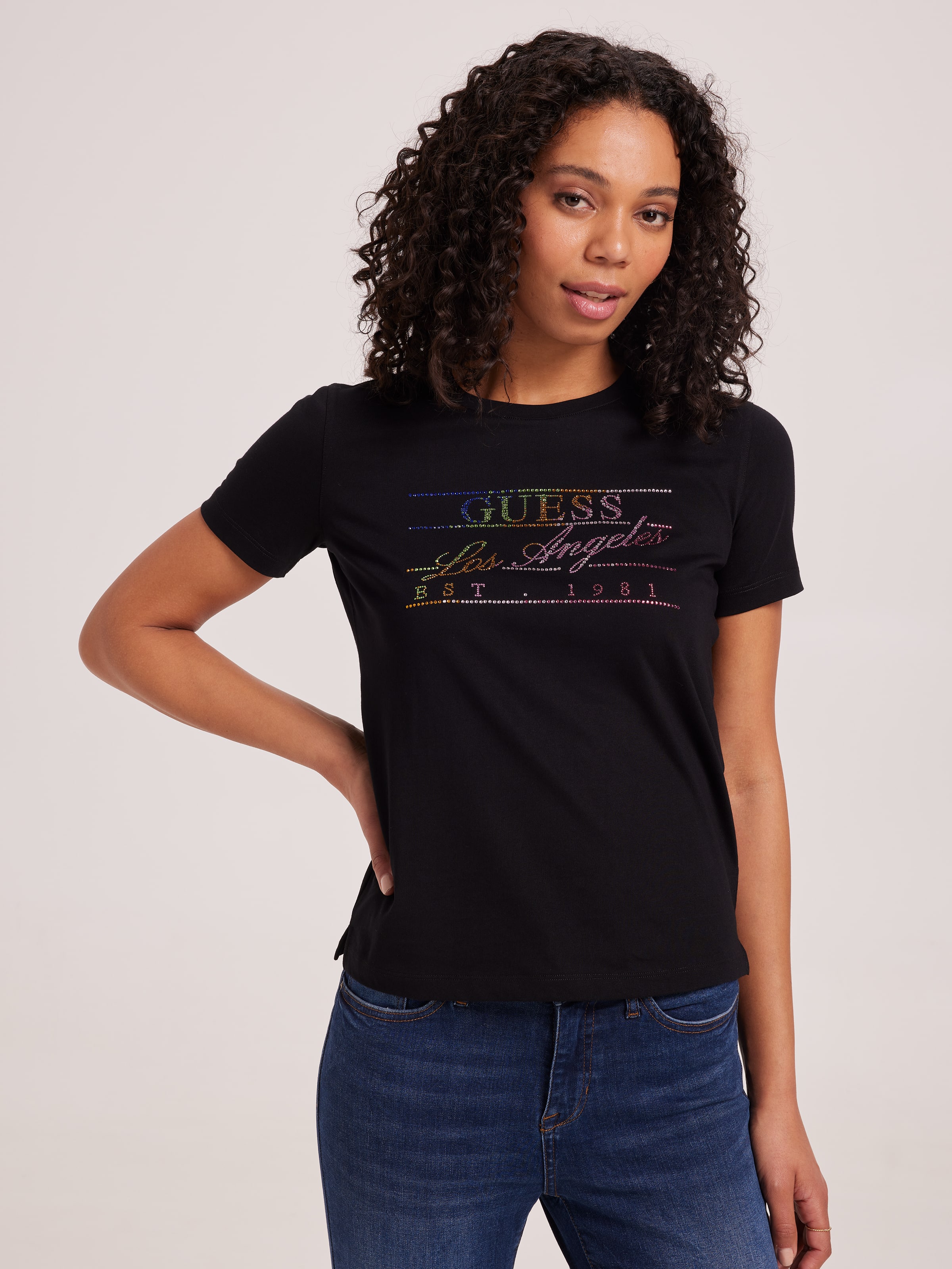 Rainbow Tee In Black