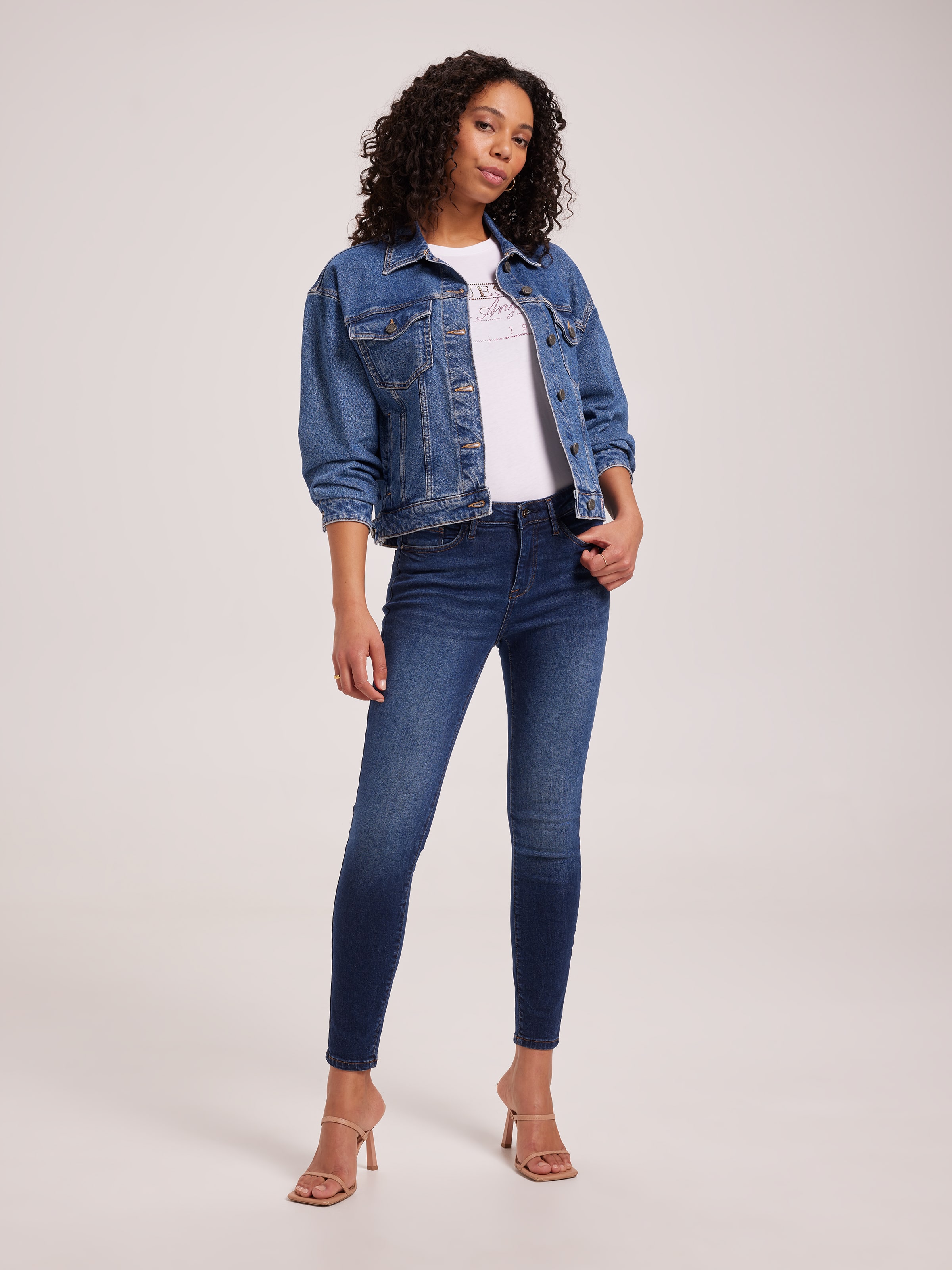 Jeans Oversized Trucker Jacket In Mid Wash