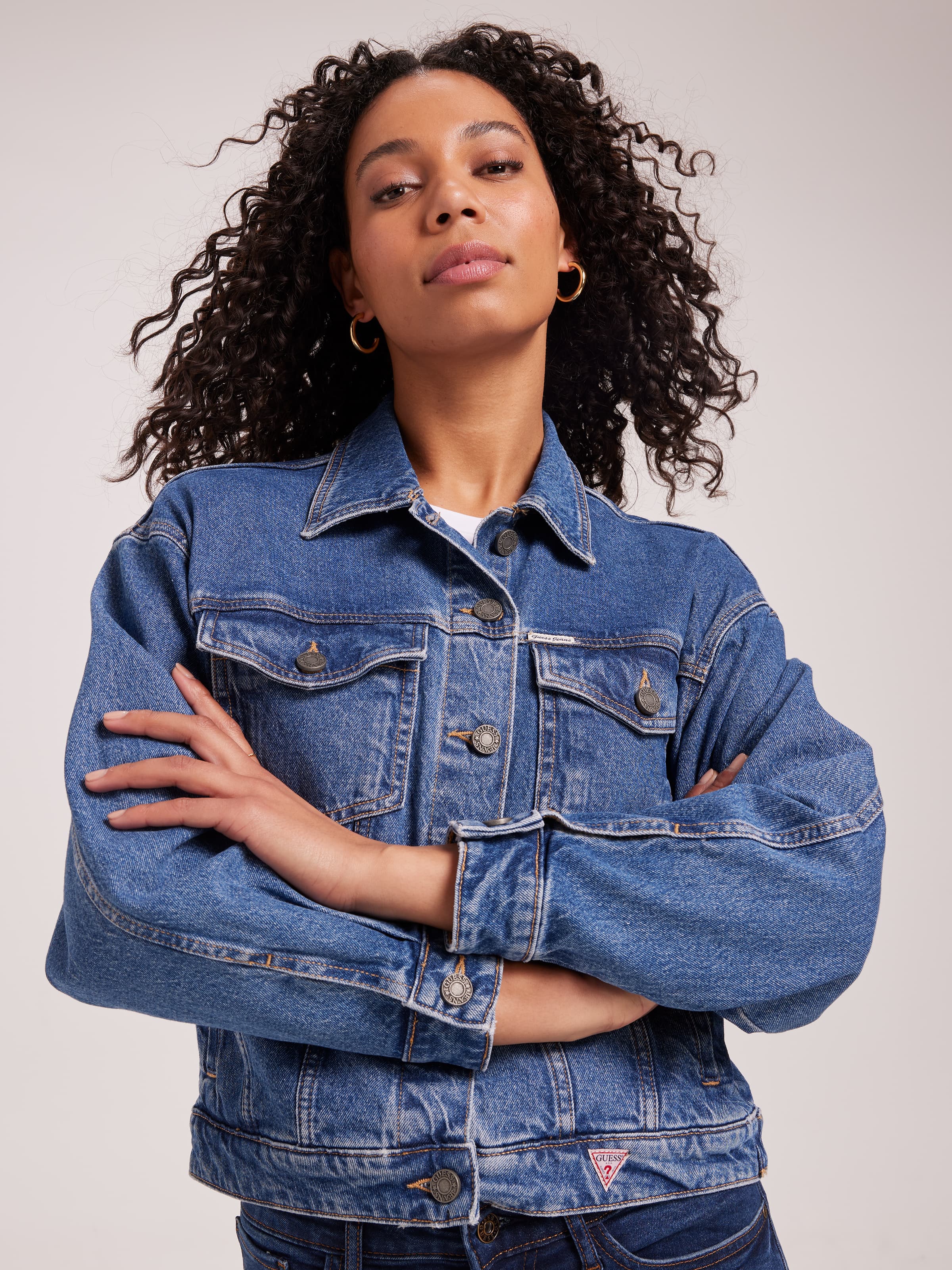 Jeans Oversized Trucker Jacket In Mid Wash