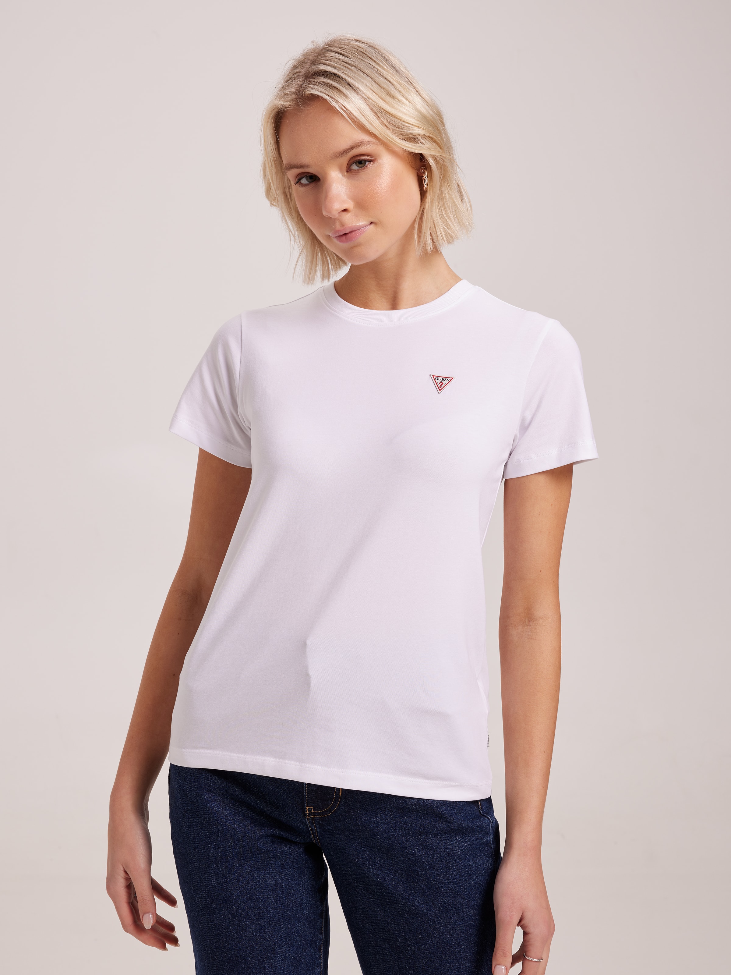 Jeans Regular Mini Triangle Tee In White