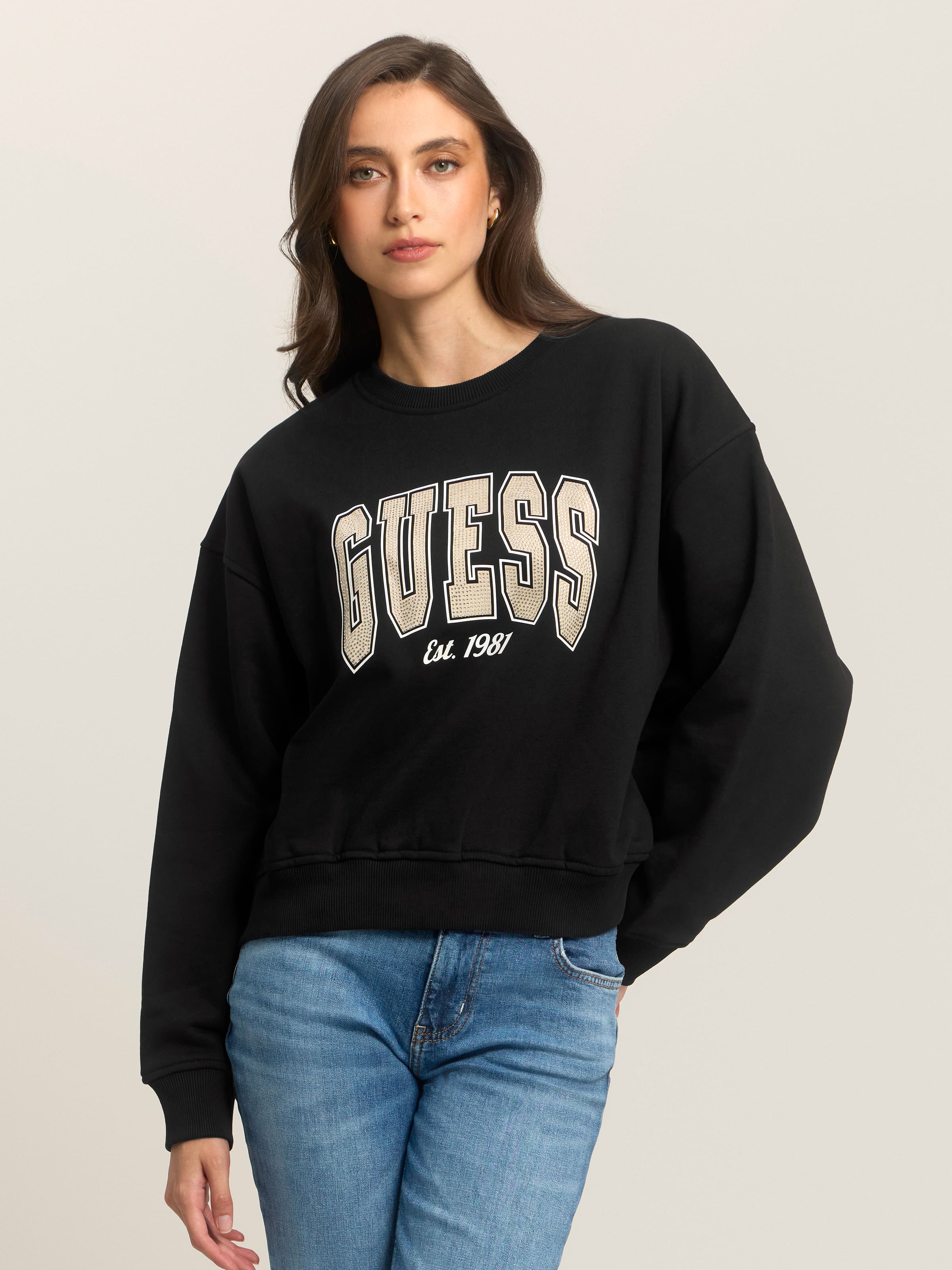 College Sweatshirt In Jet Black A996