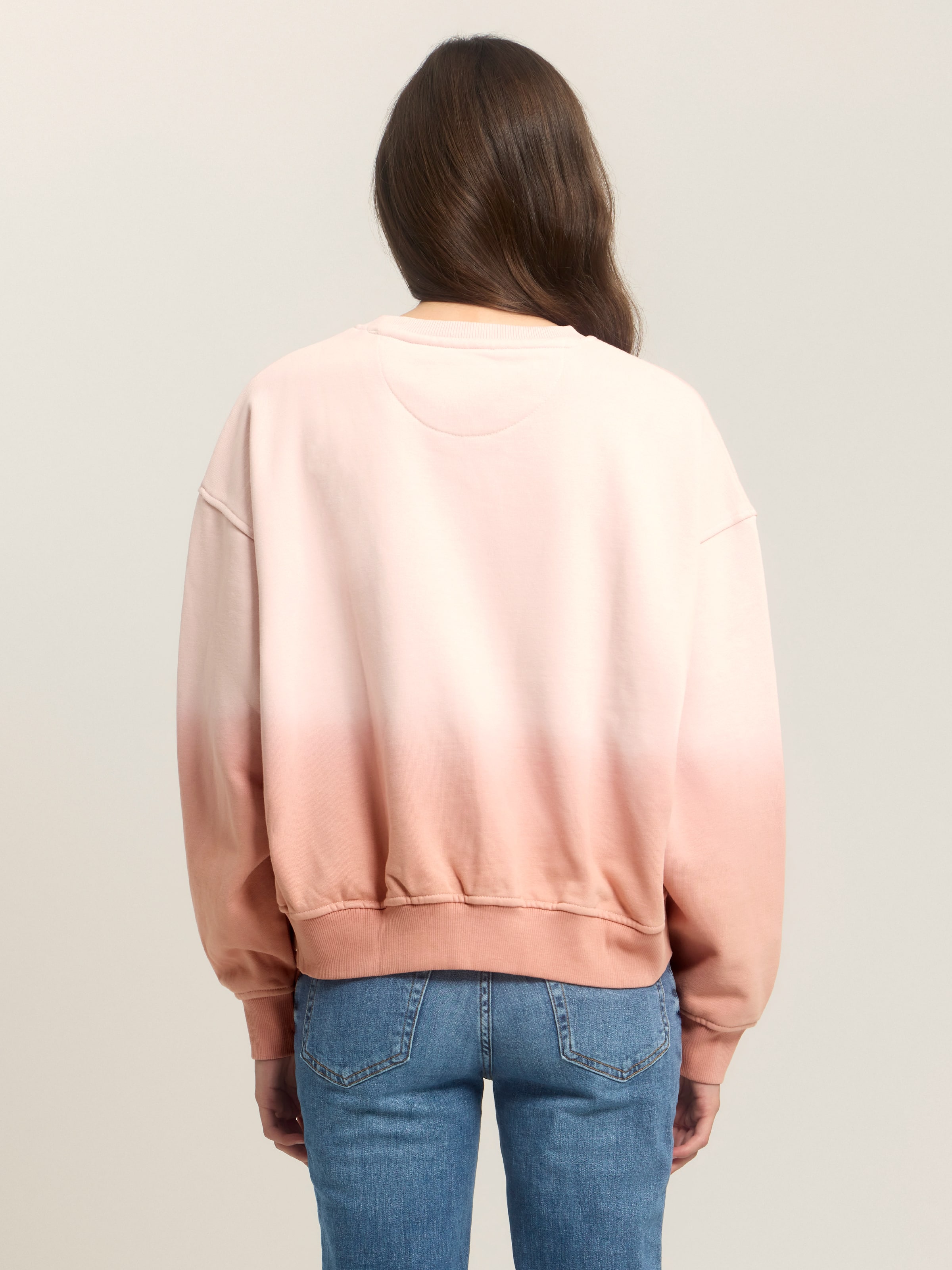 College Sweatshirt In Pink And Satin Rose