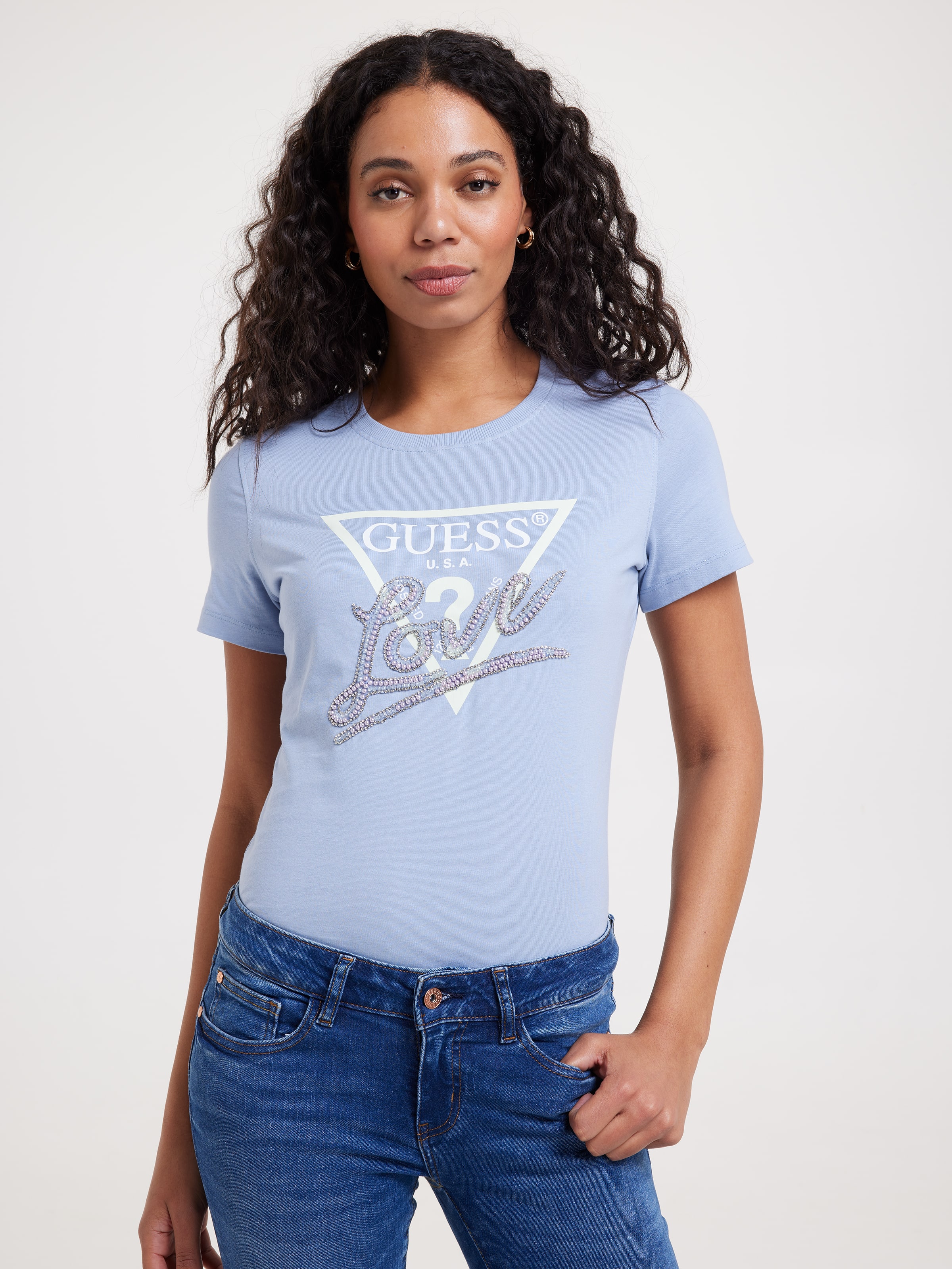 Love Triangle Tee In Nimbus Blue