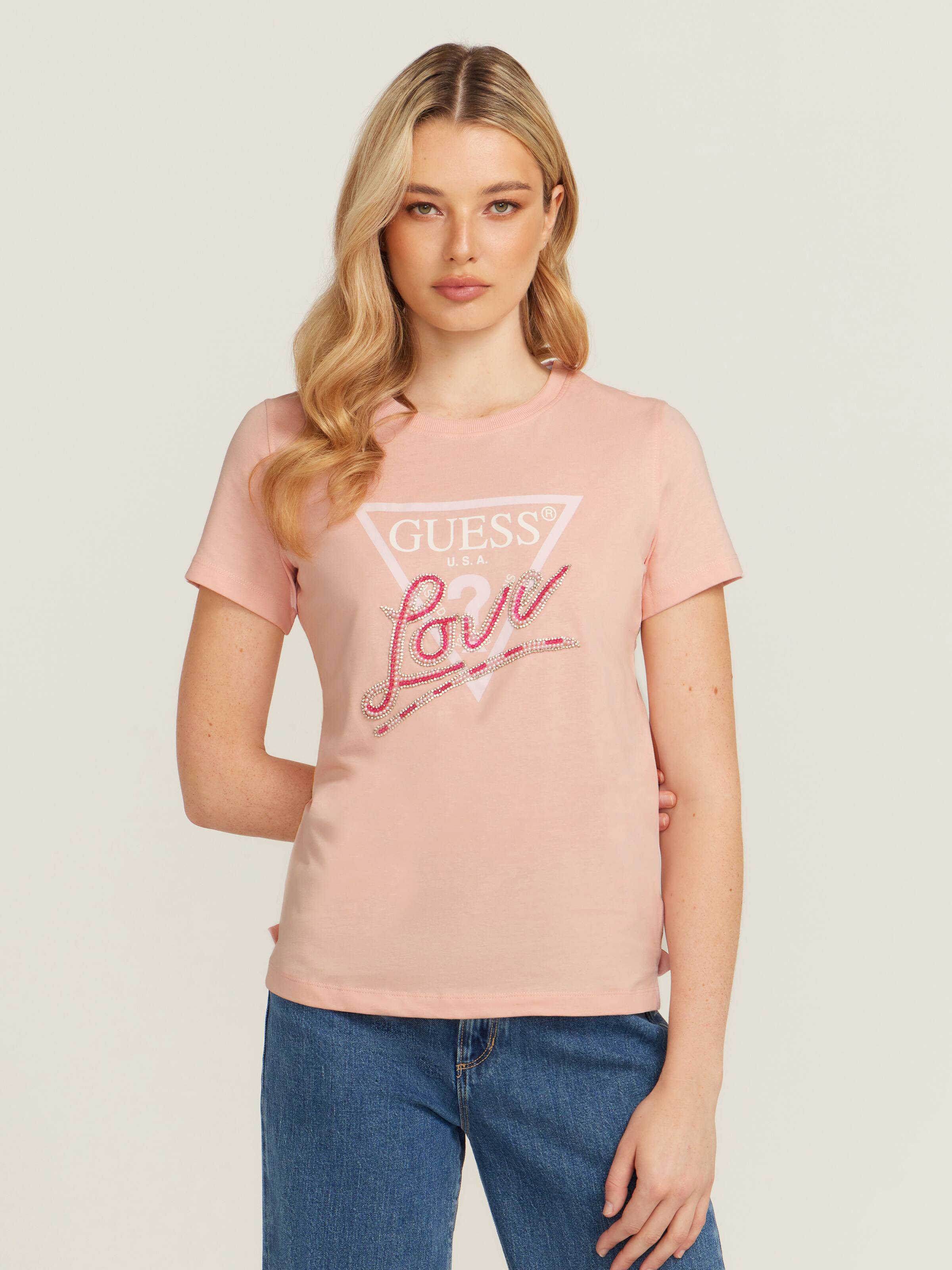 Love Triangle Tee In Pink Pearl