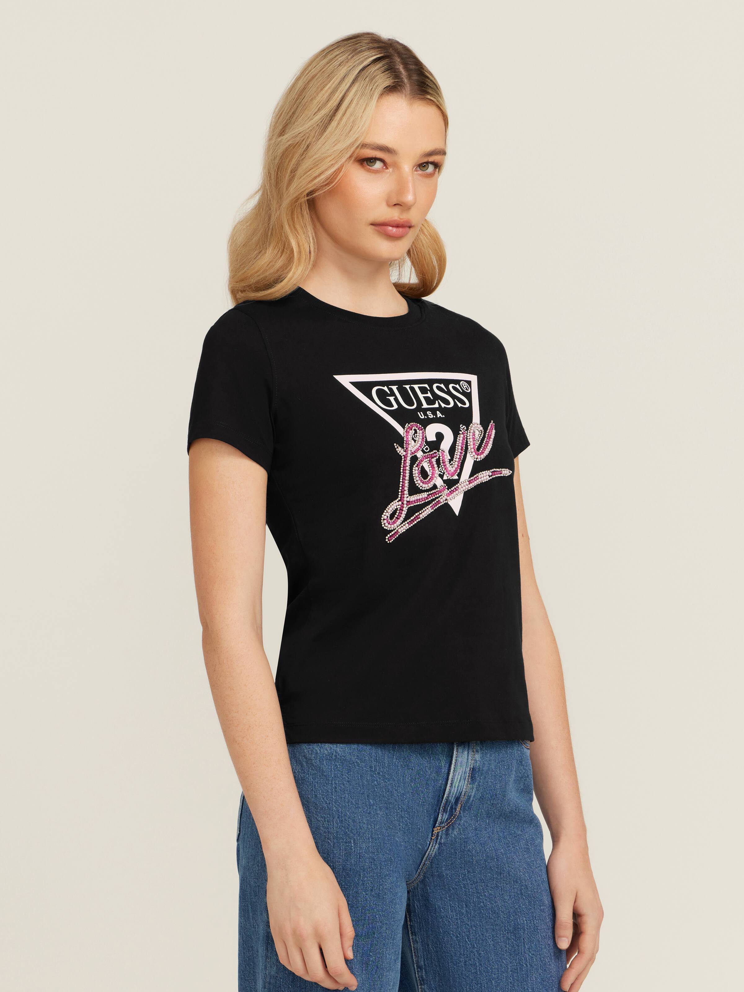 Love Triangle Tee In Jet Black