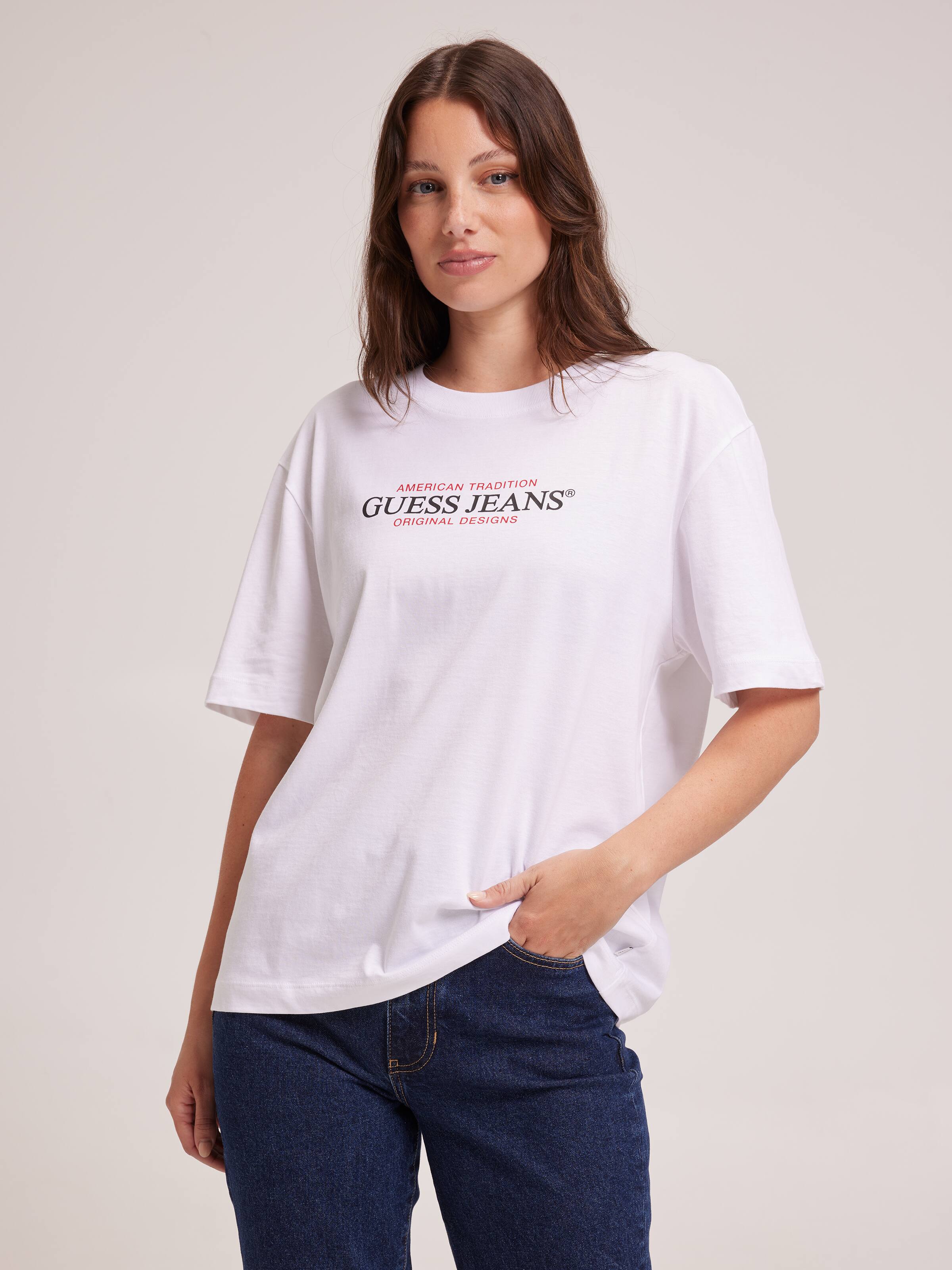 Oversized American Tradition Tee In White