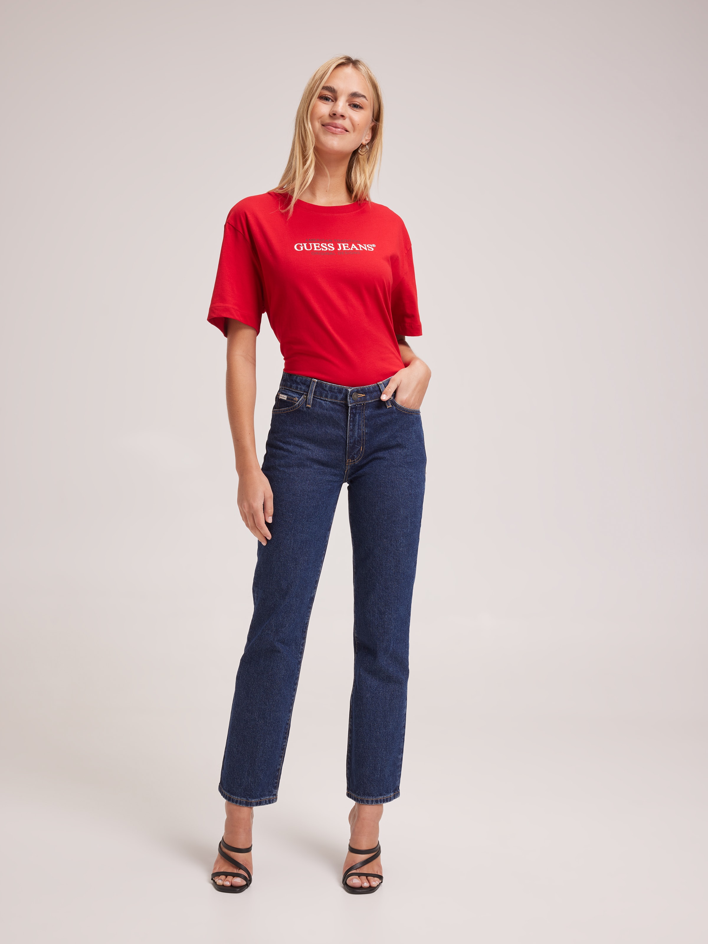Oversized American Tradition Tee In Red