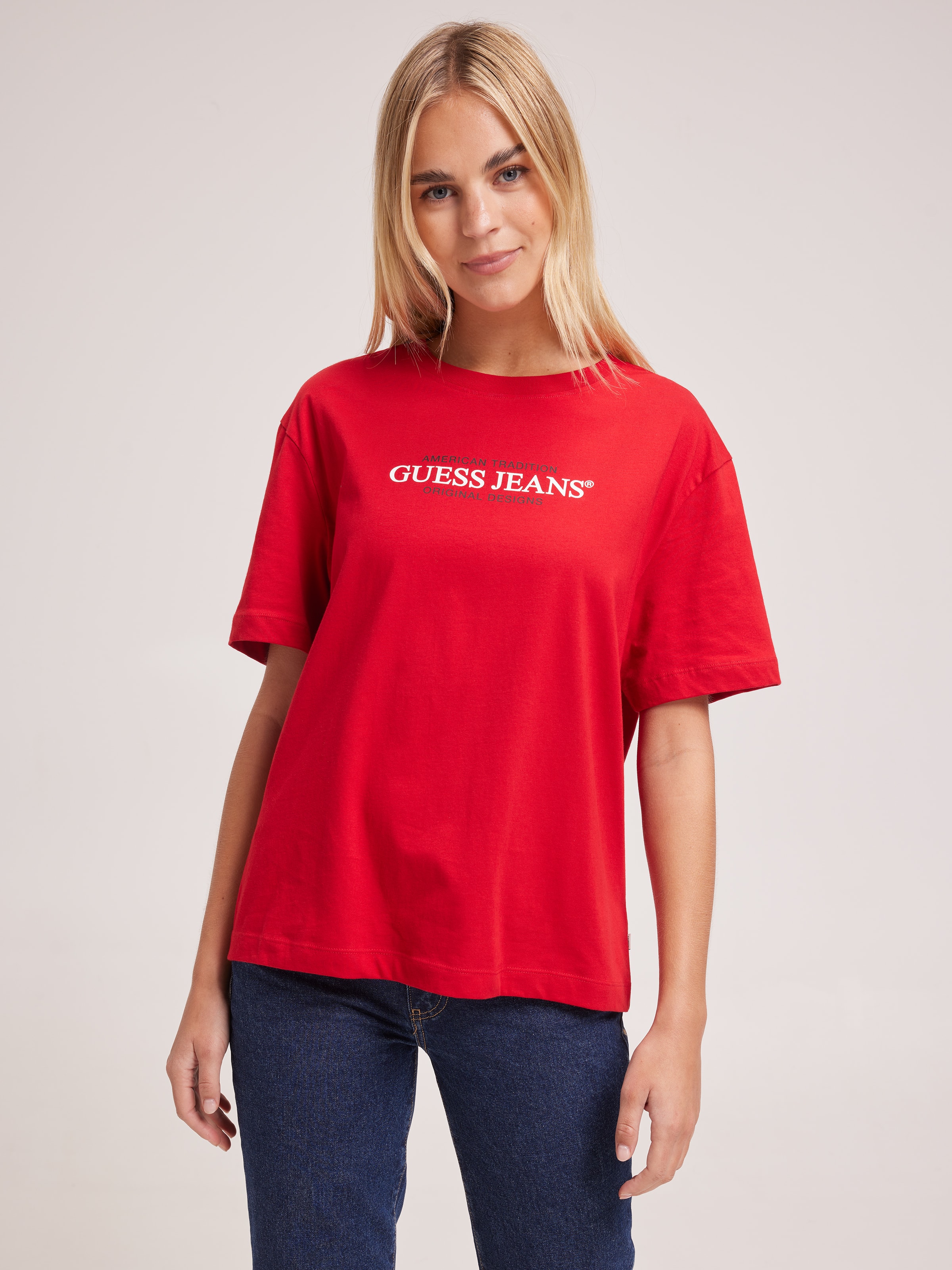 Oversized American Tradition Tee In Red
