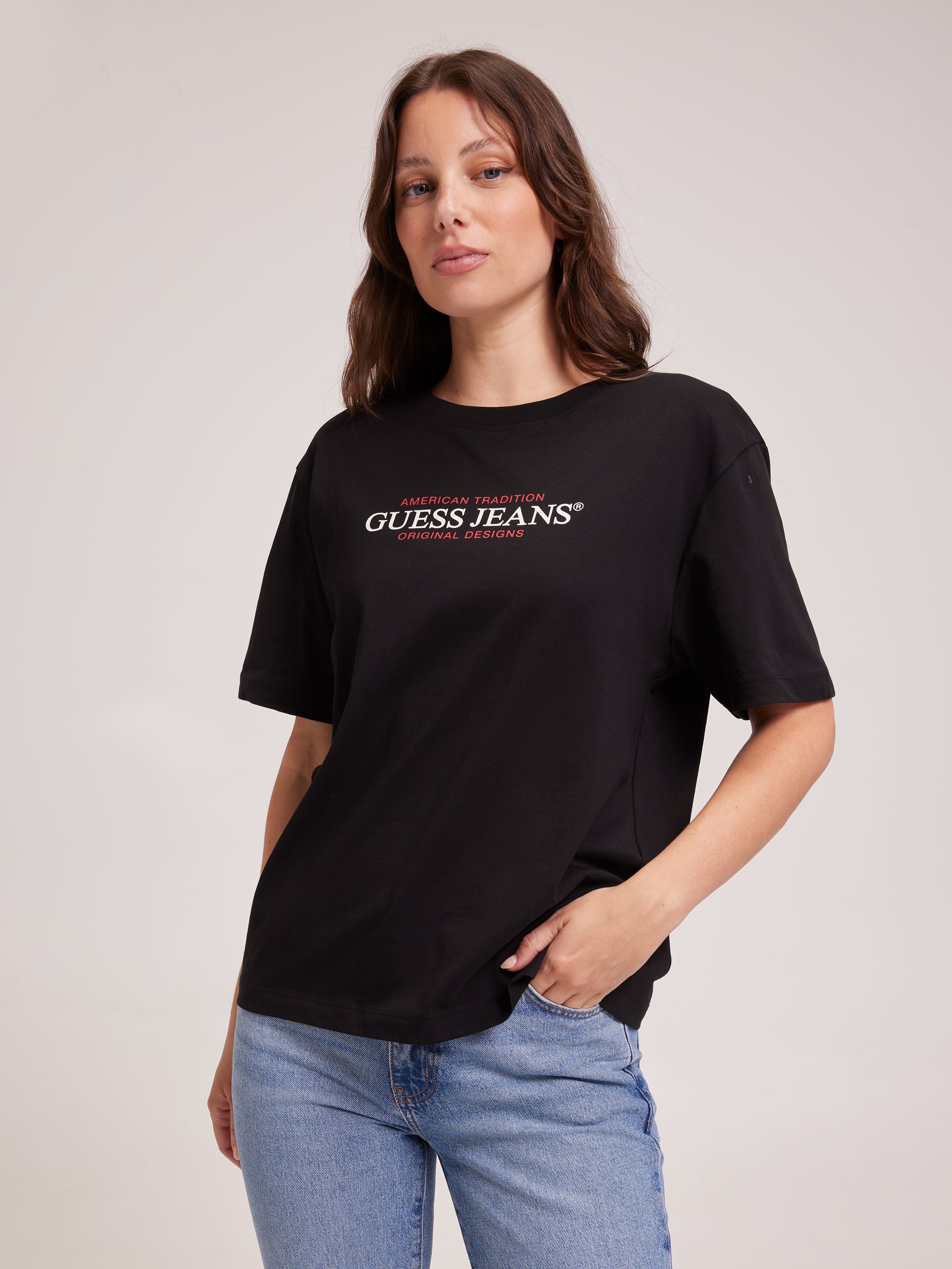 Oversized American Tradition Tee In Black