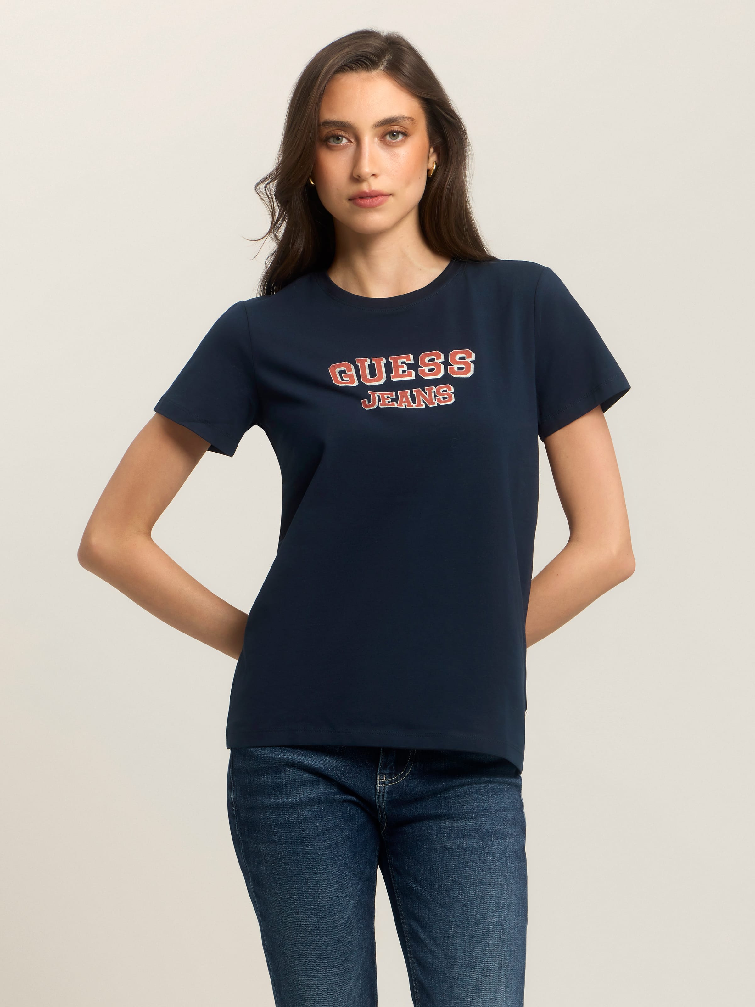 Regular Bicolour Print Tee In Darling Ocean