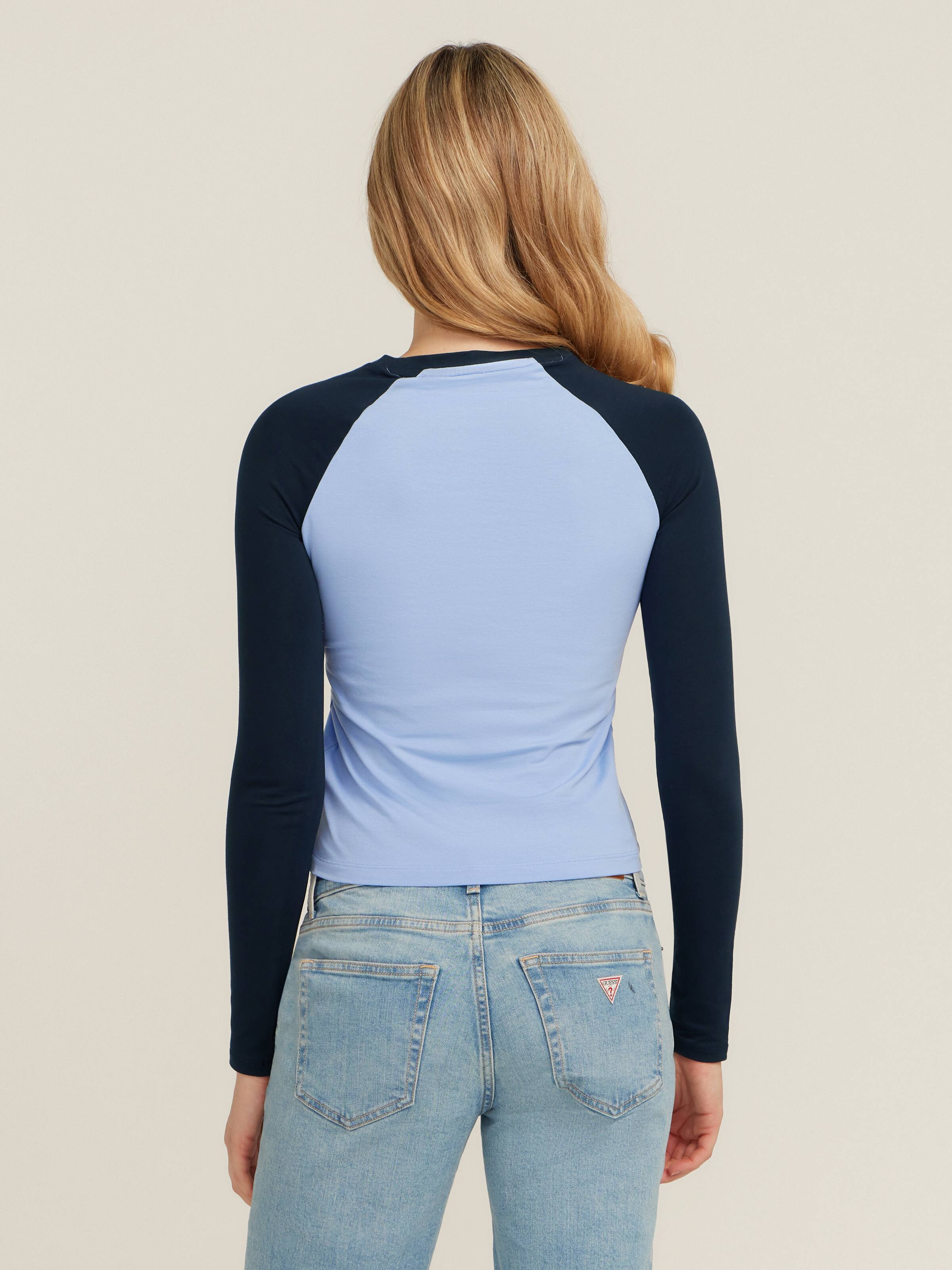 Jeans Raglan Block Colour Tee In Fresh Zendy Blue Multi