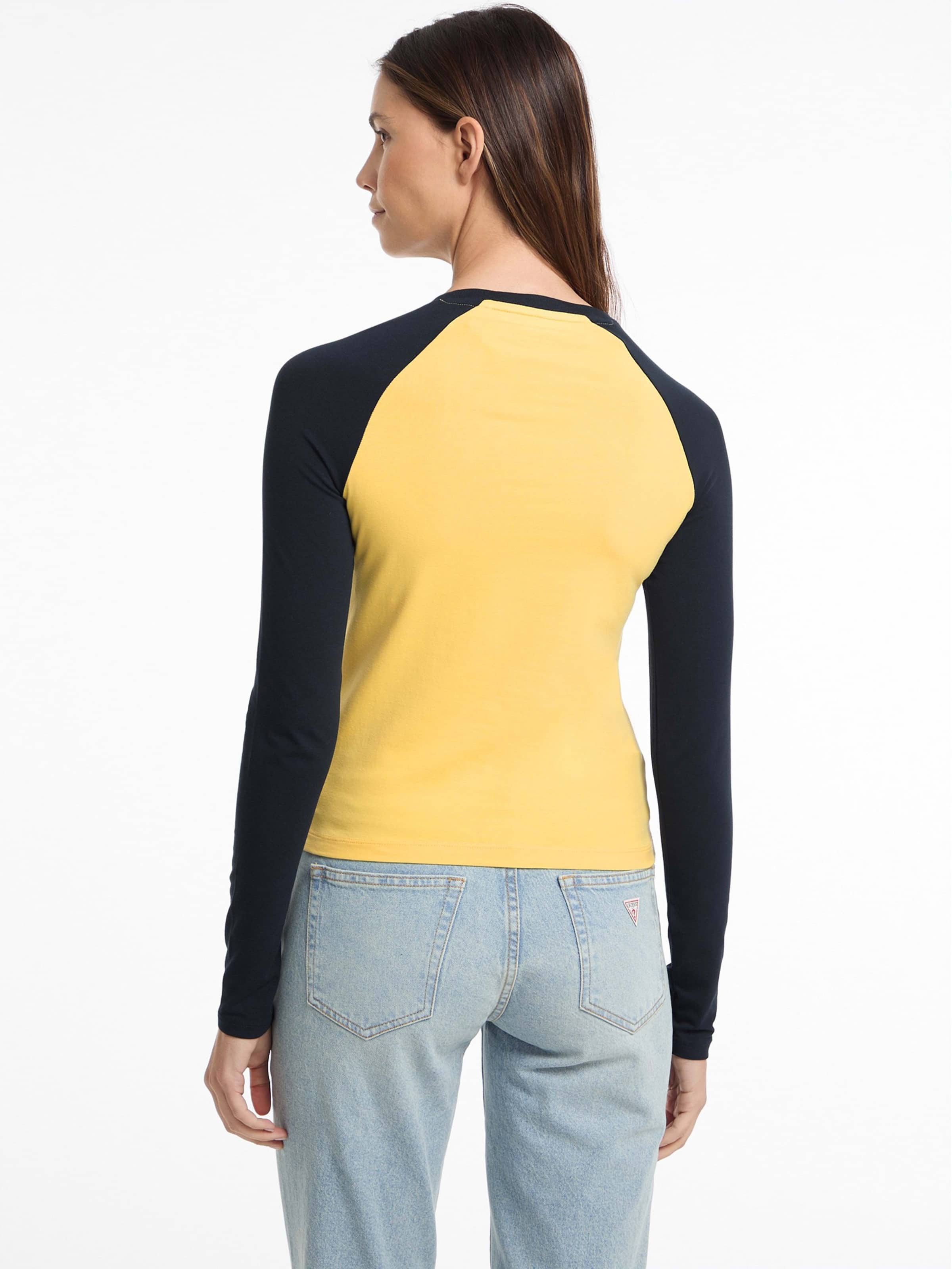 Jeans Raglan Block Colour Tee In Banana Yogurt Multi