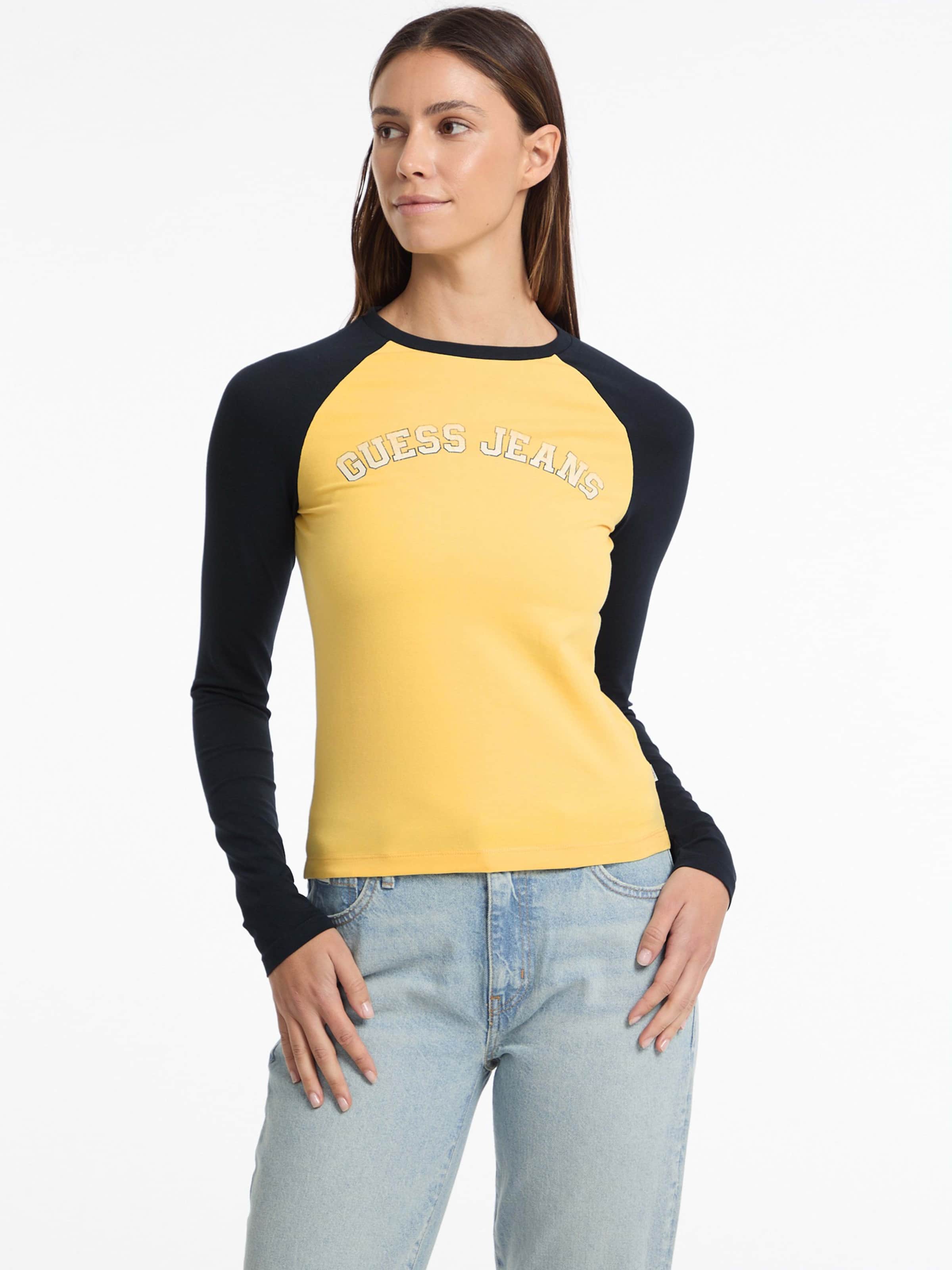 Jeans Raglan Block Colour Tee In Banana Yogurt Multi