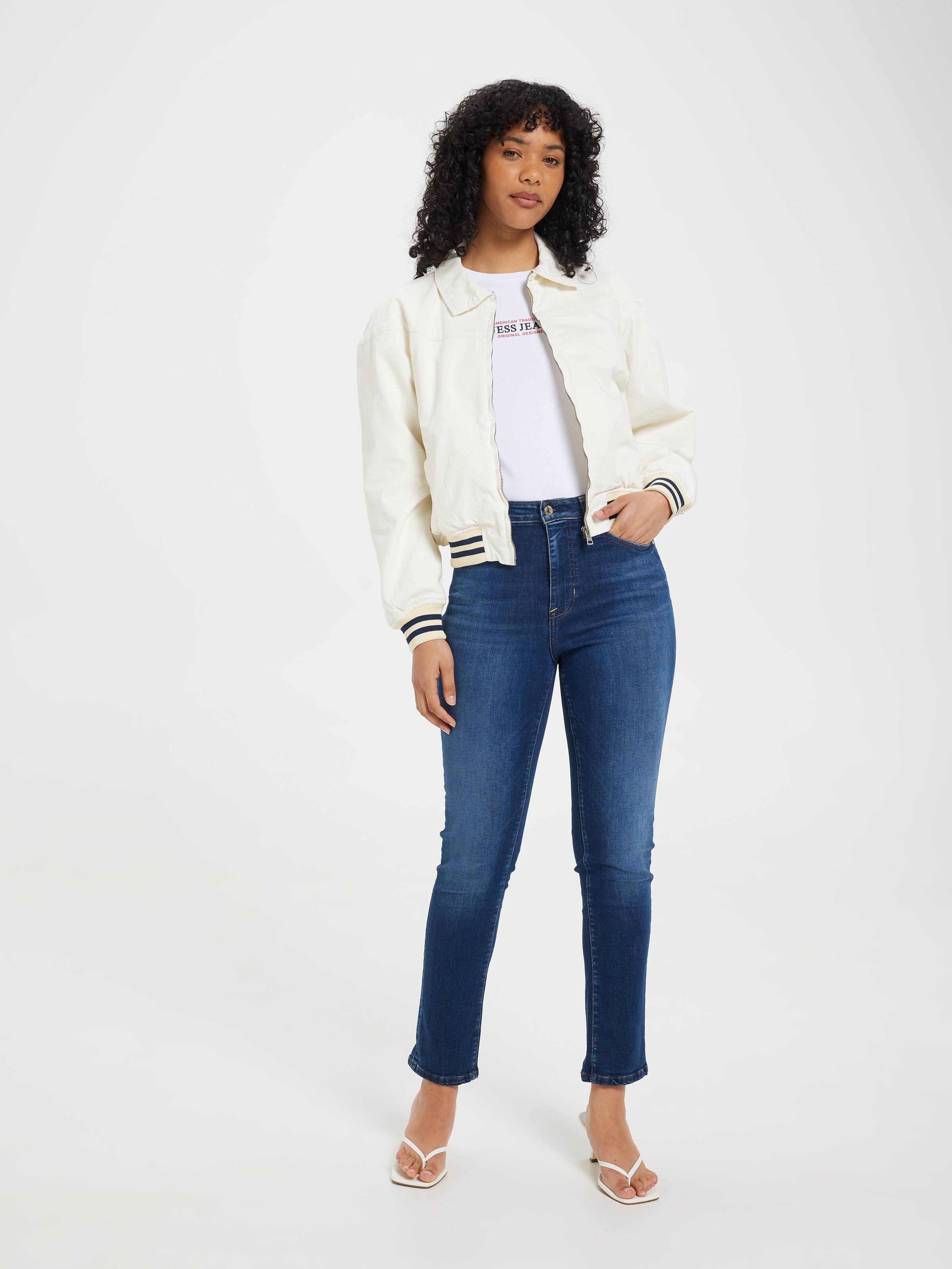 Full Zip Bomber Jacket In Sandy Shore
