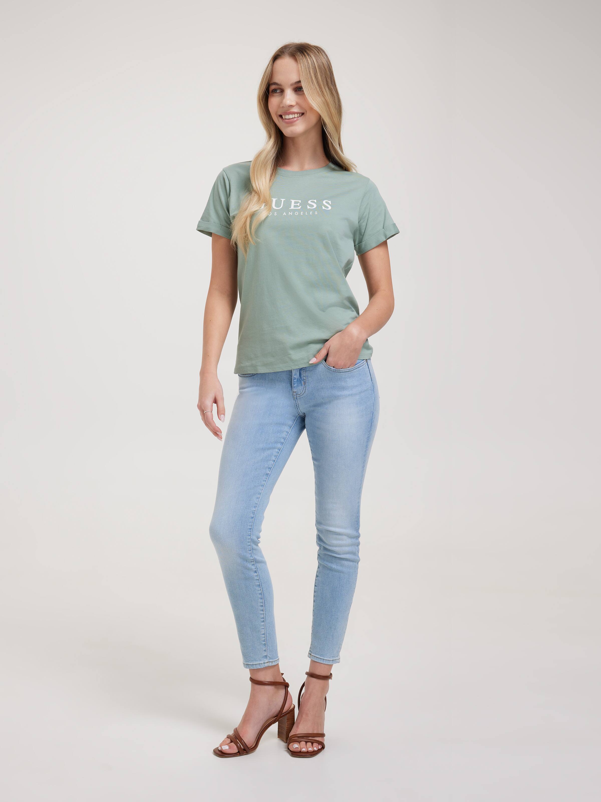Rolled Up Tee In Malibu Sage