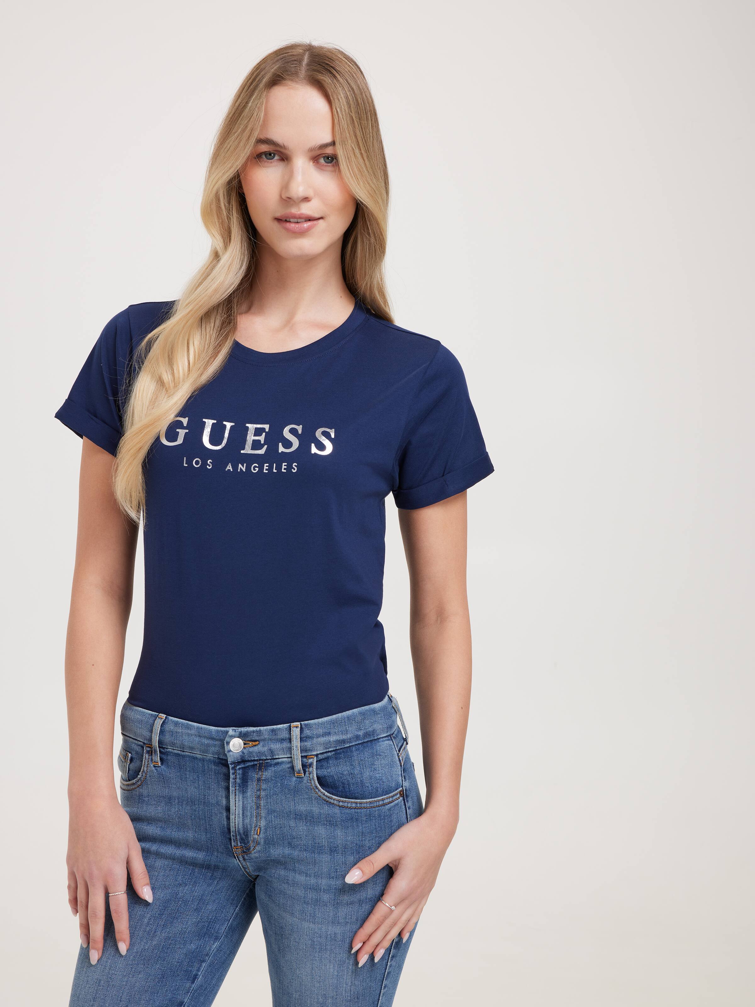 Rolled Up Tee In Blacken Blue