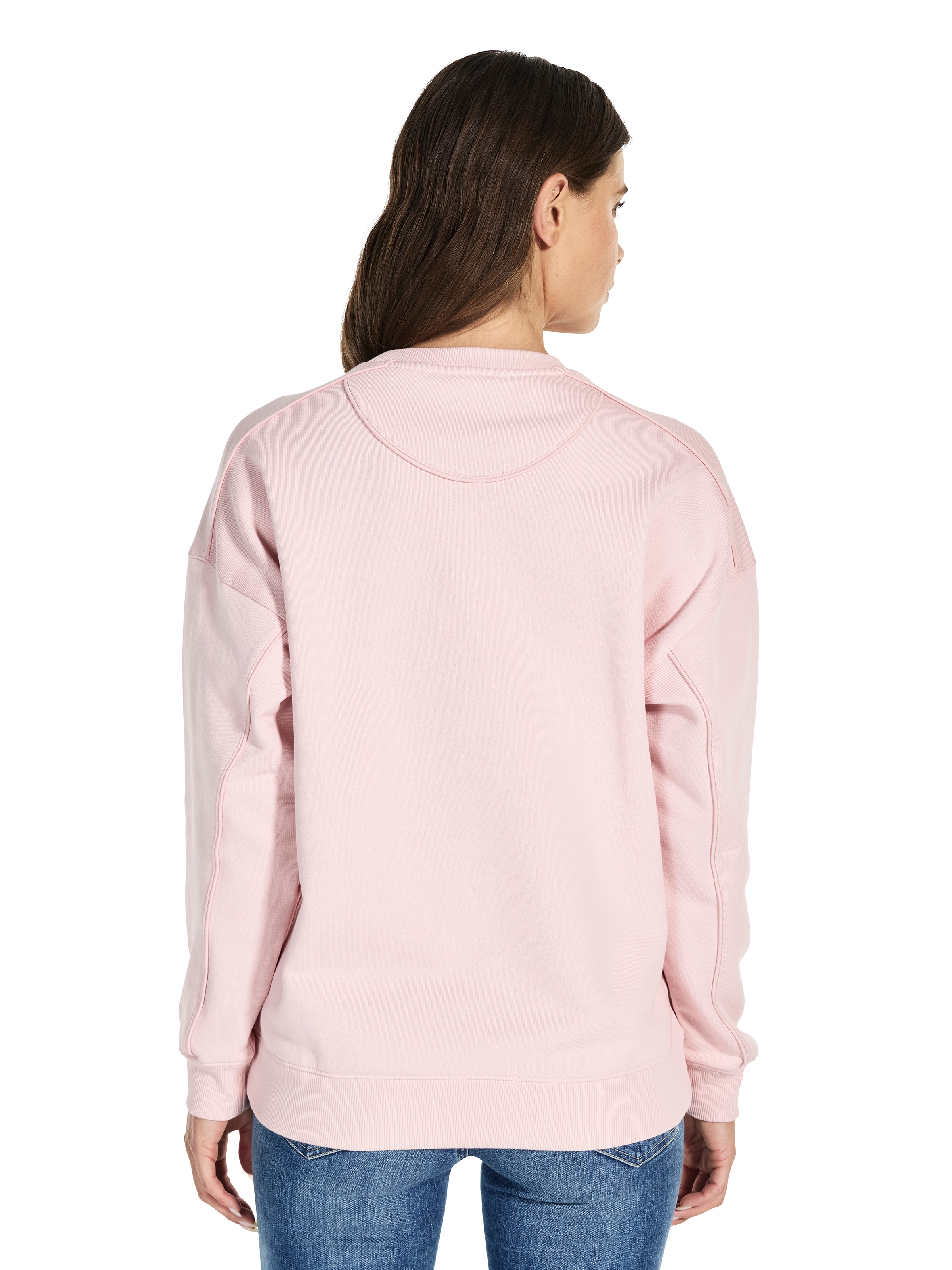 Long Sleeve Triangle Glitter Sweatshirt In Pink Roses