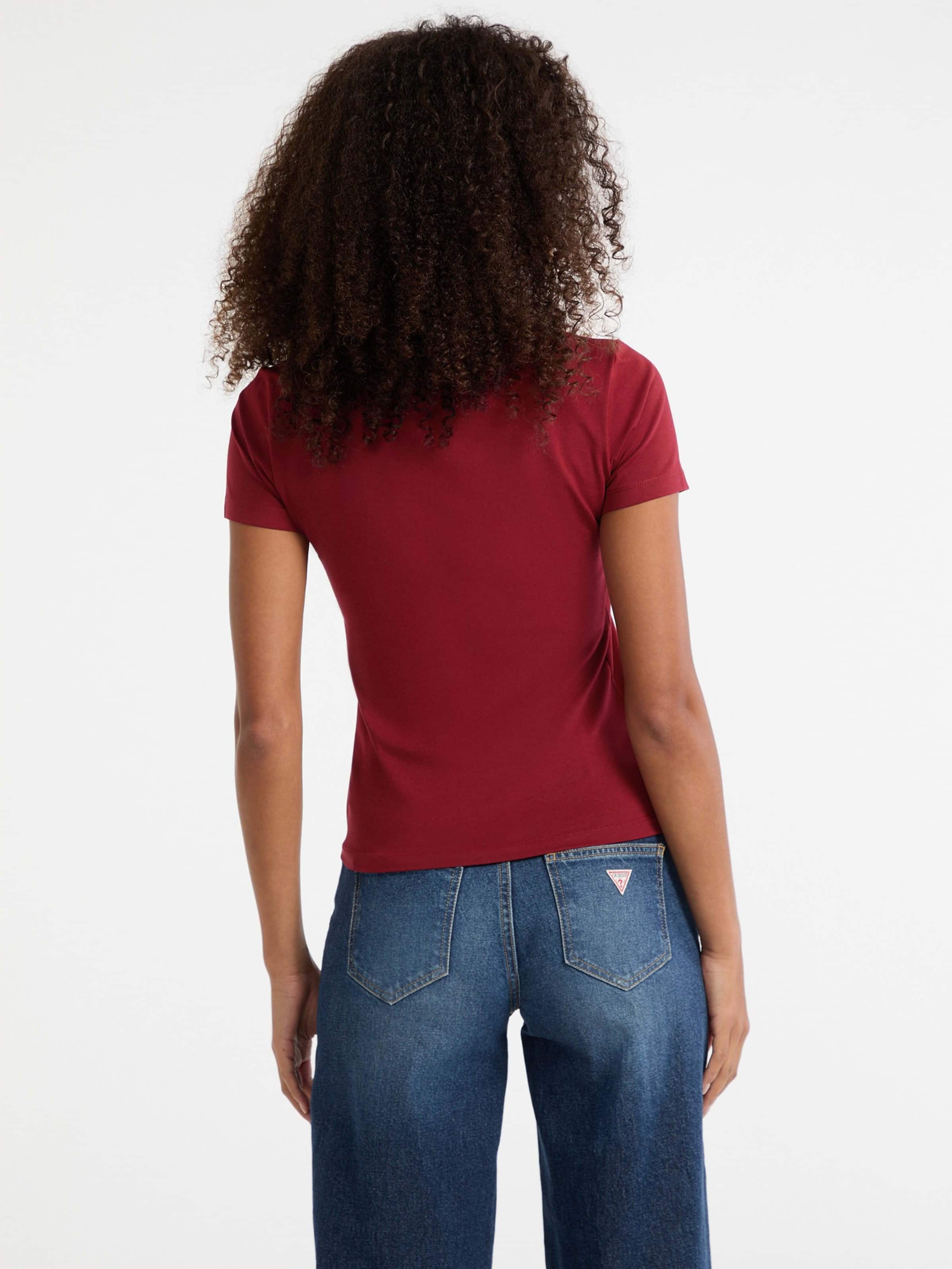 Jeans Slim Logo Print Tee In Ravishing Red