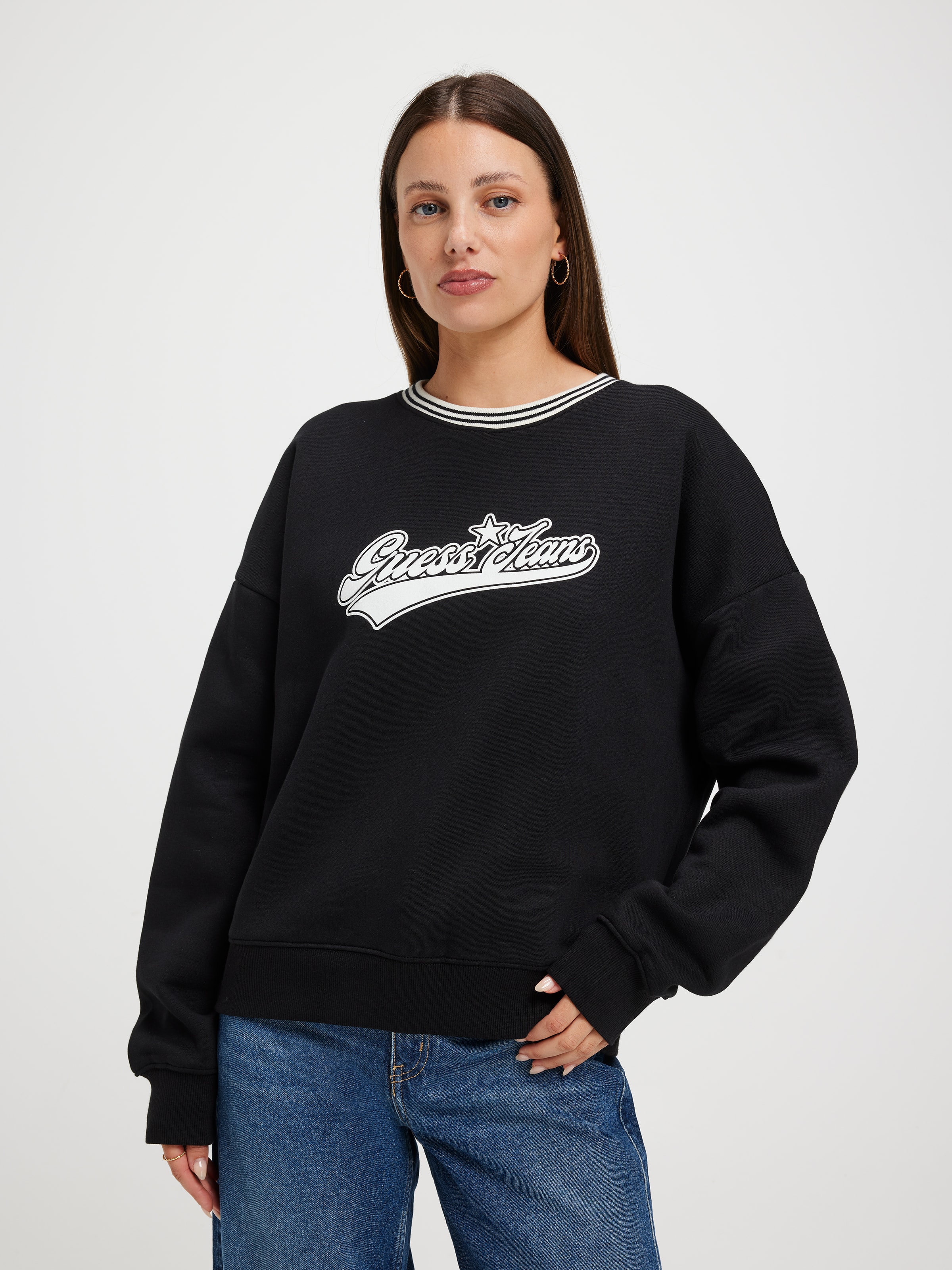Jeans Oversized Puff Star Sweat In Black