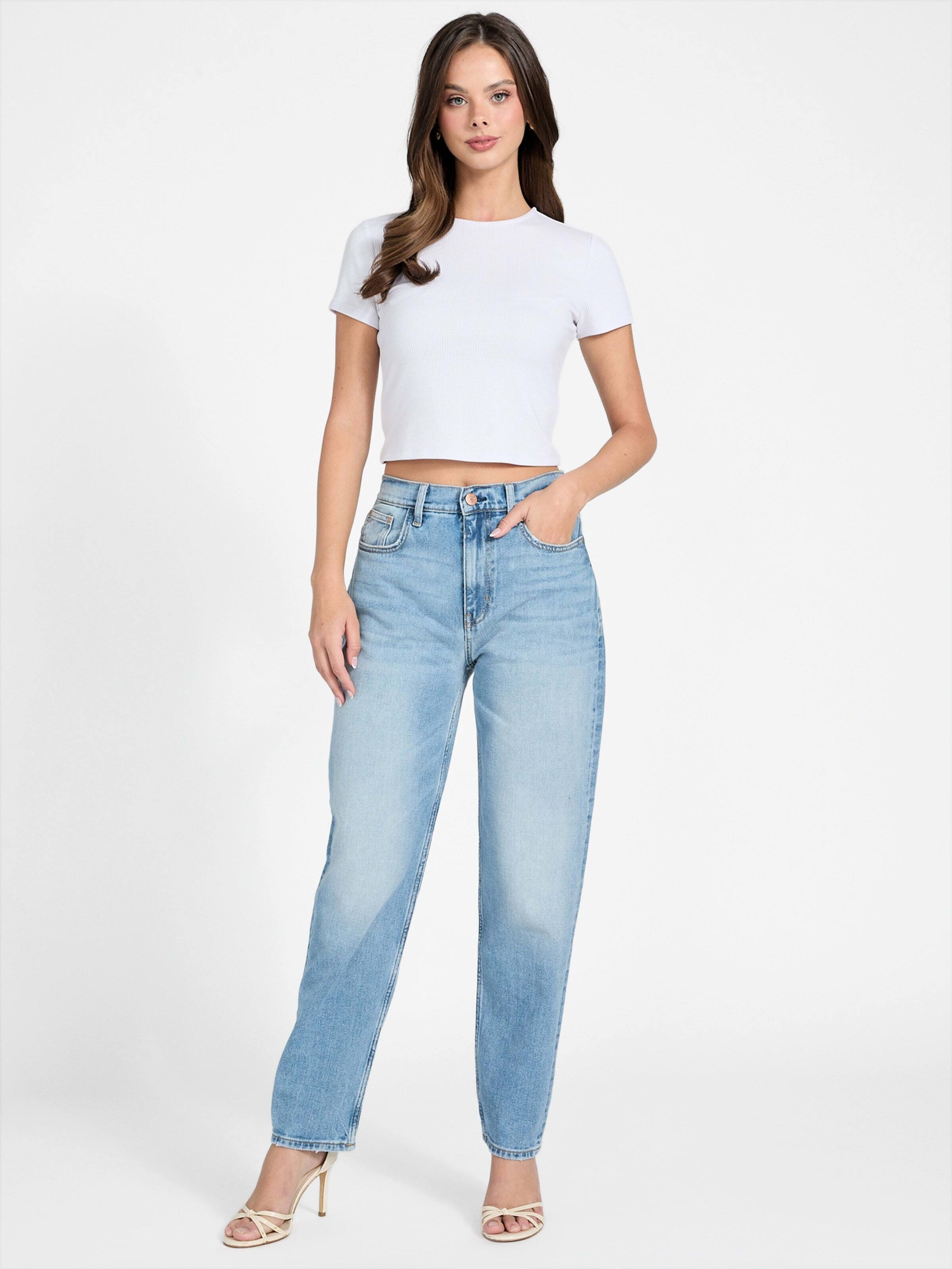 New Mom Jeans In Tinted Breeze