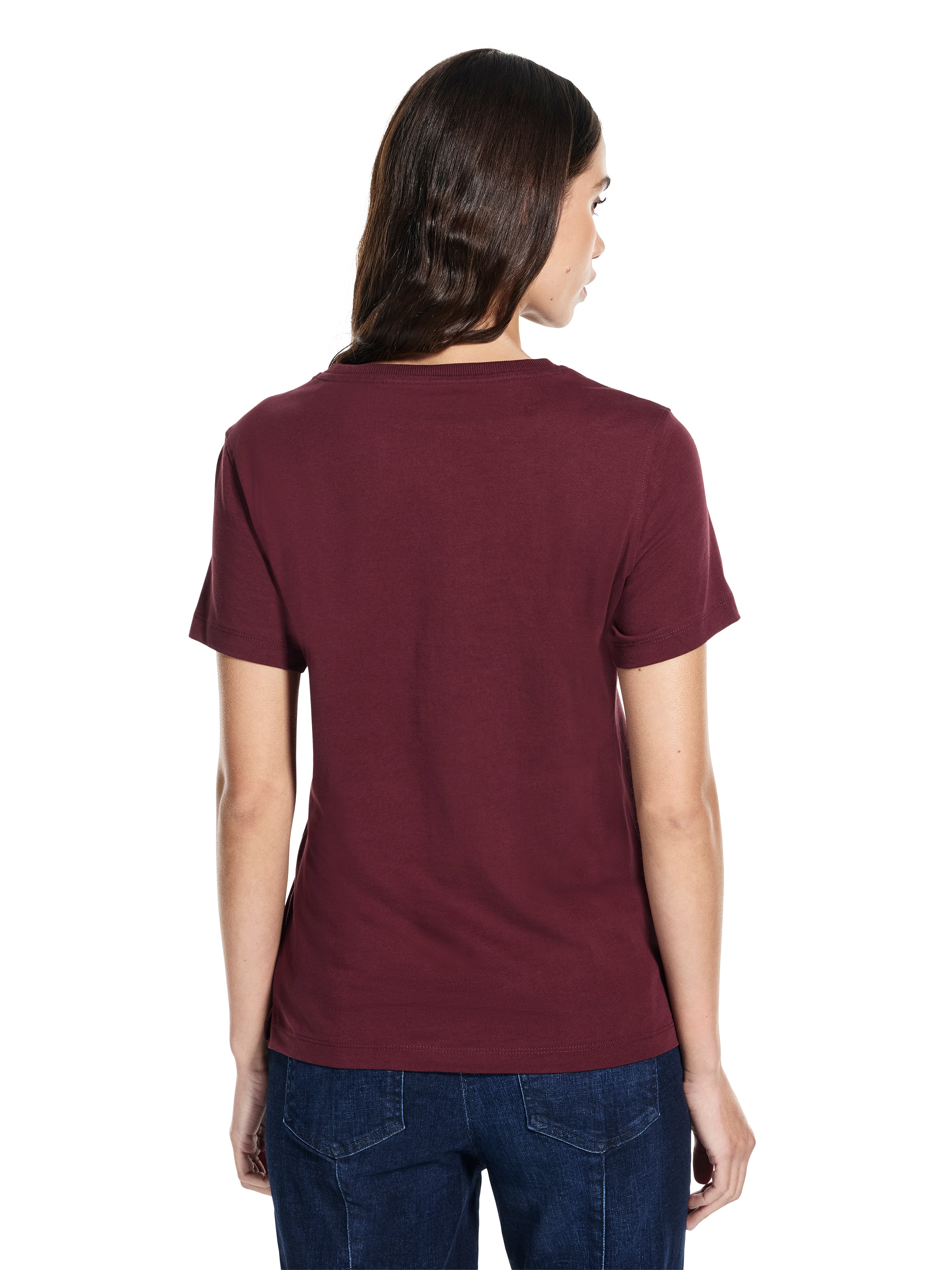 Pearls Love Triangle Tee In Red Noir