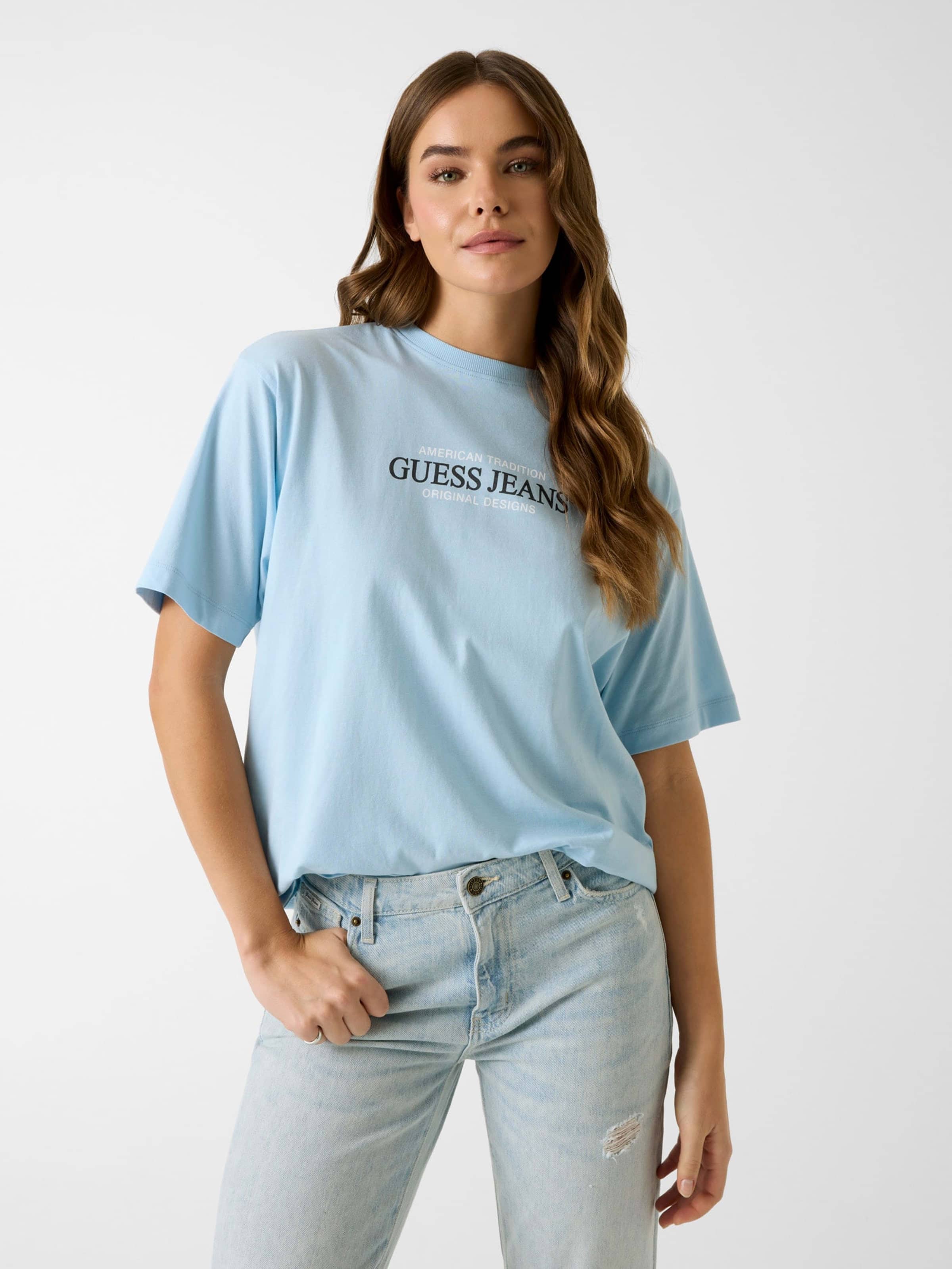 Jeans Oversized American Tradition Tee In Fog Blue