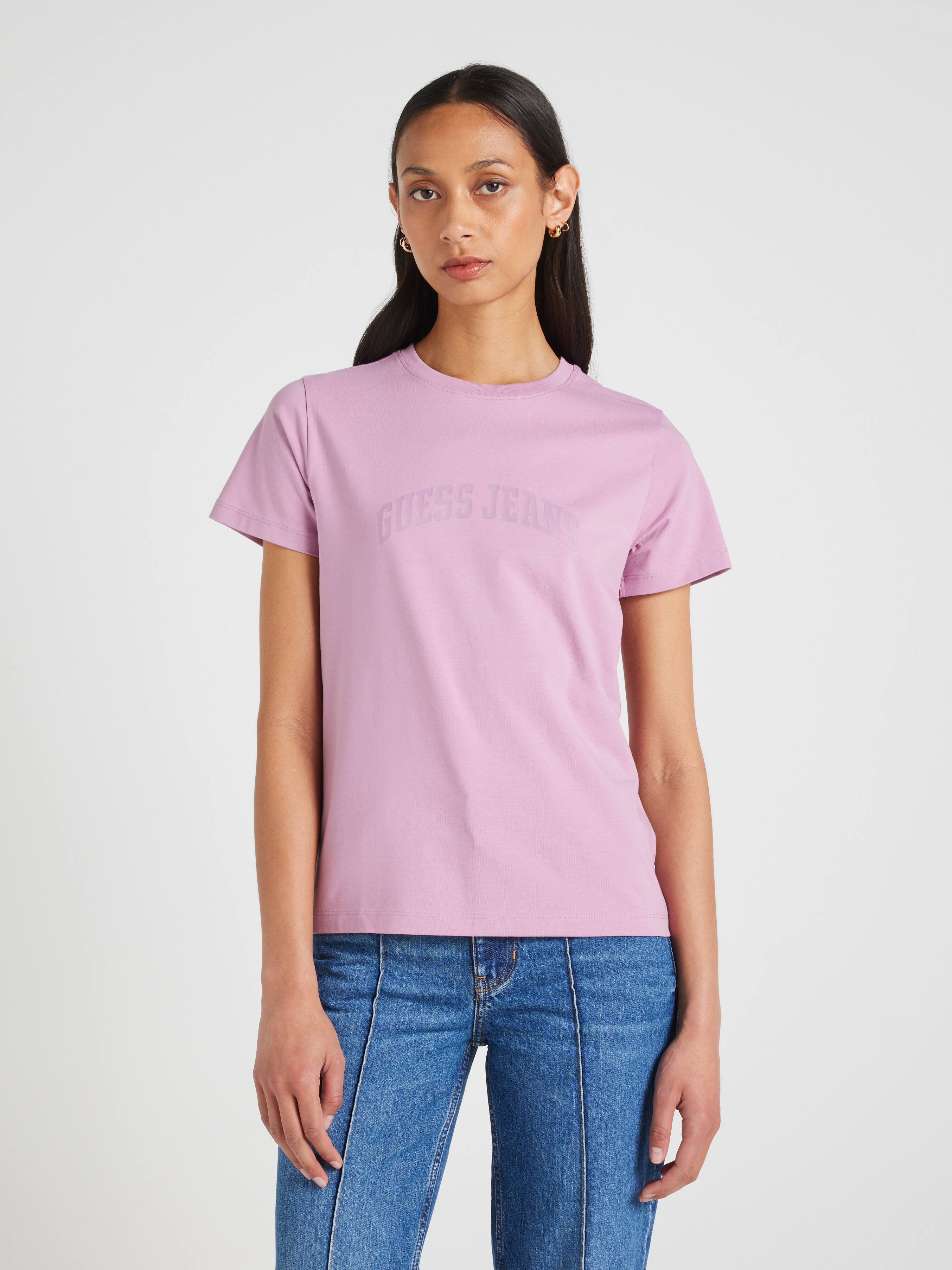 Jeans Tonal Print Tee In Violet Orchid
