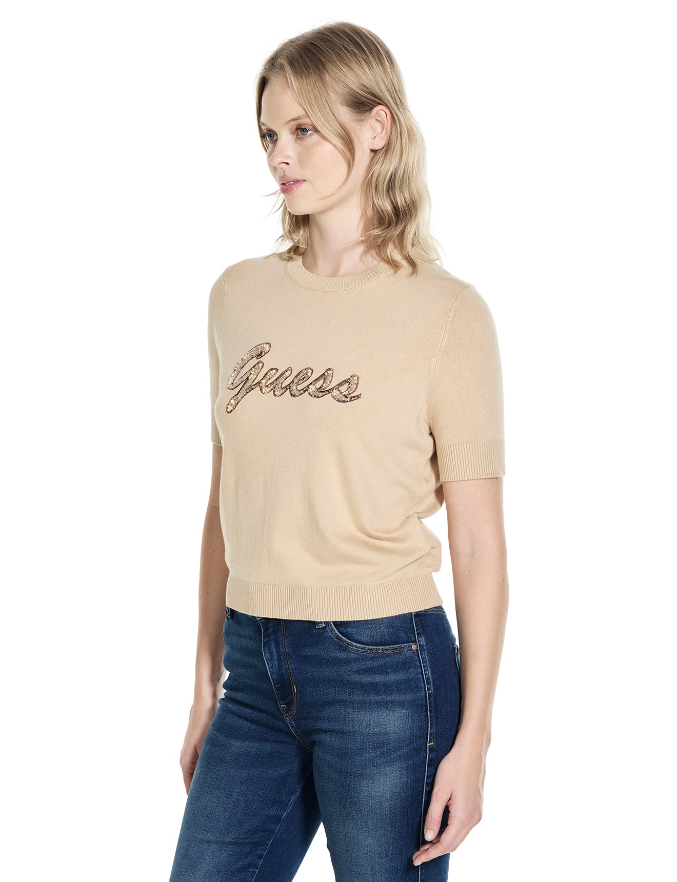 Short Sleeve Crewneck Margaret Logo Sweater