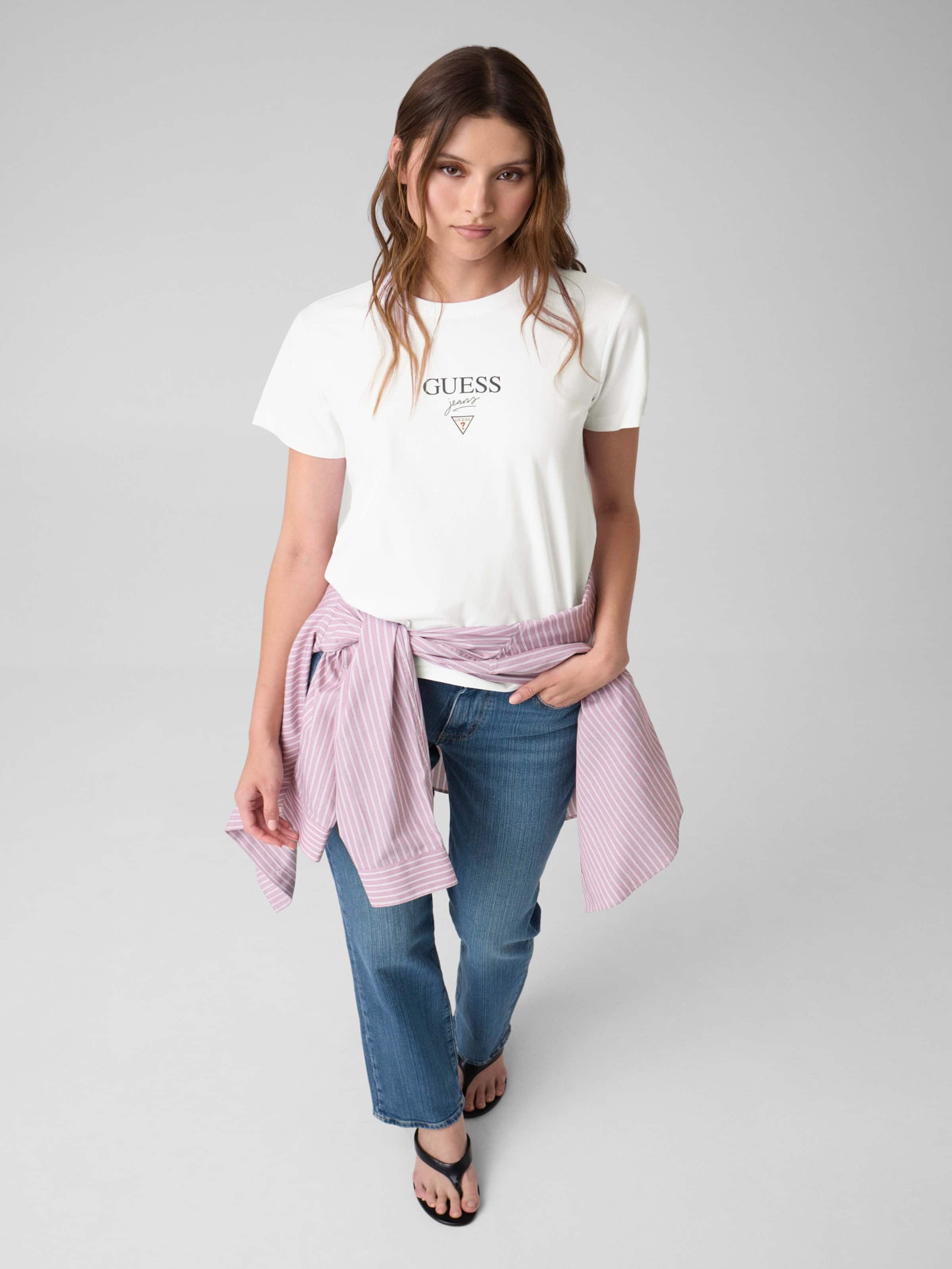 Jeans Baker Logo Regular Tee In Pure White