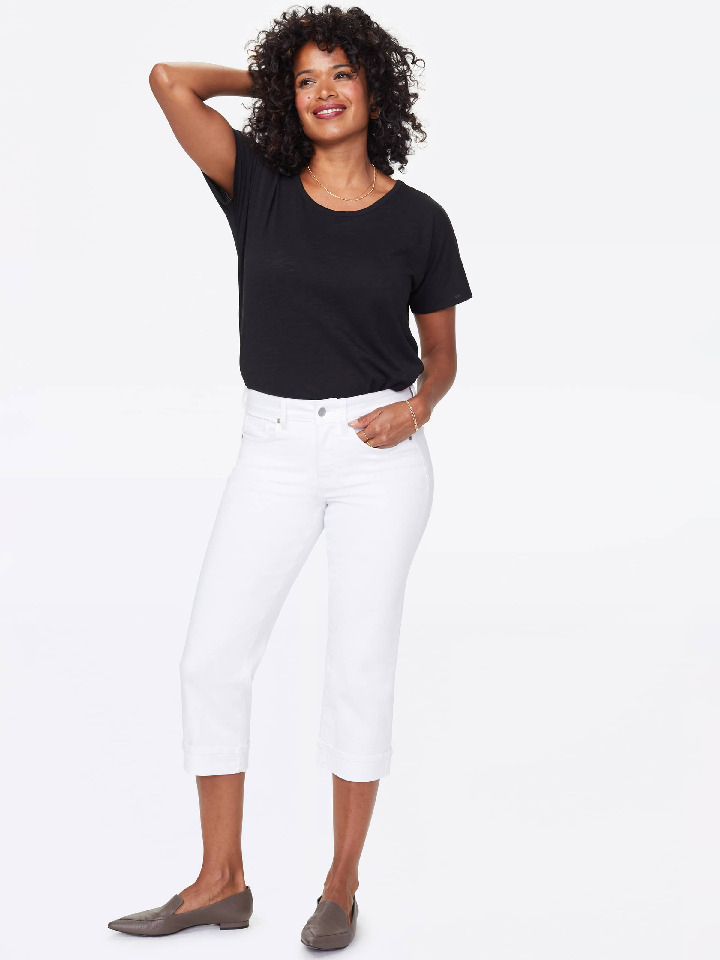 Marilyn Crop Cuff Jean In White