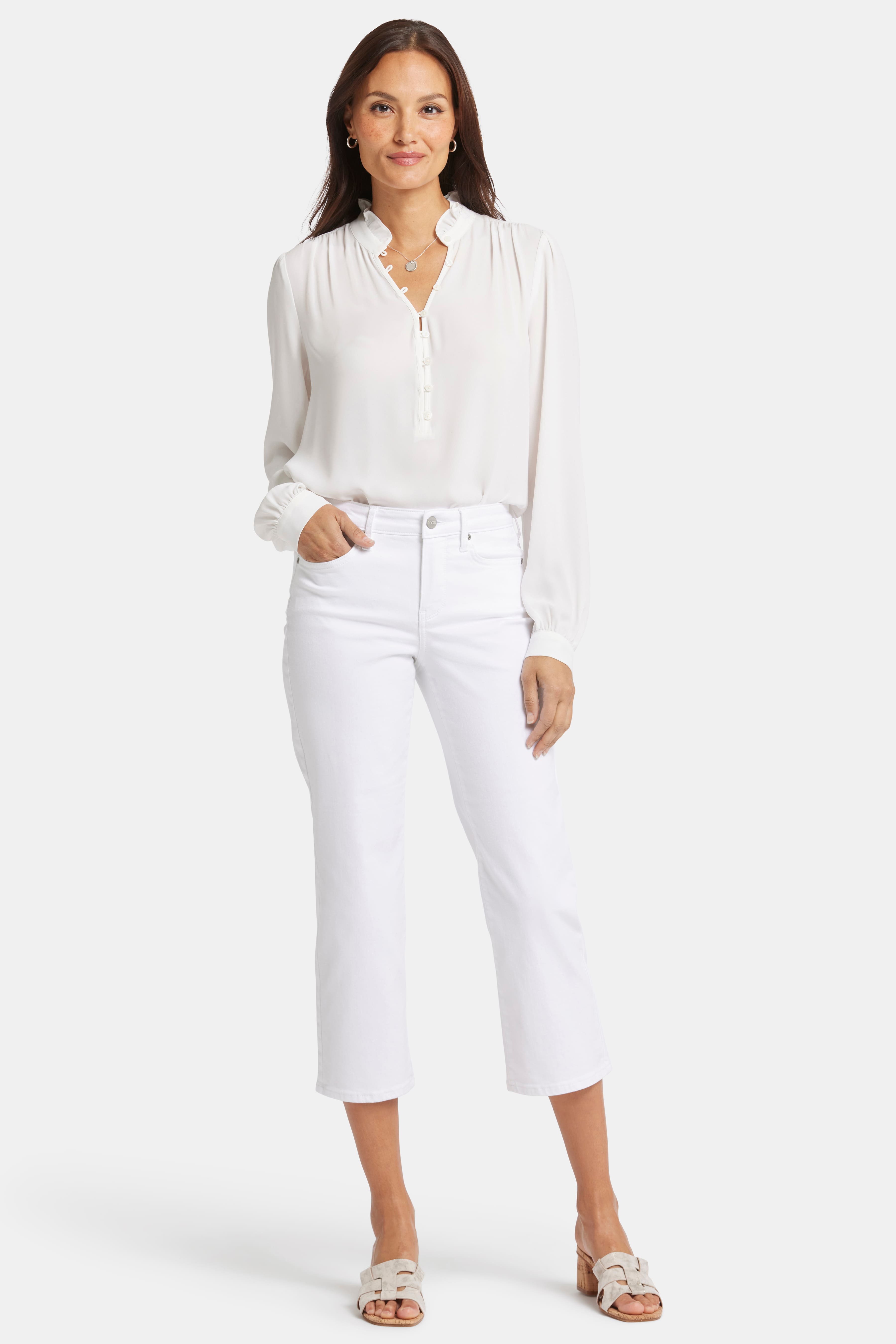 Relaxed Piper Crop Jean In White