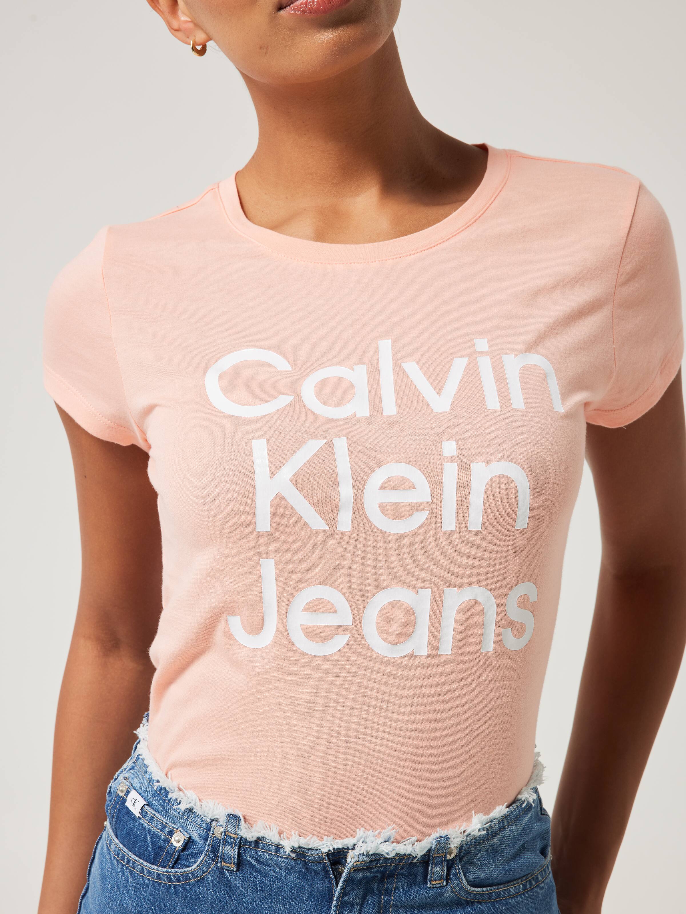 Buy Calvin Klein Jeans Women Light Blue Turtle Neck Embroidered