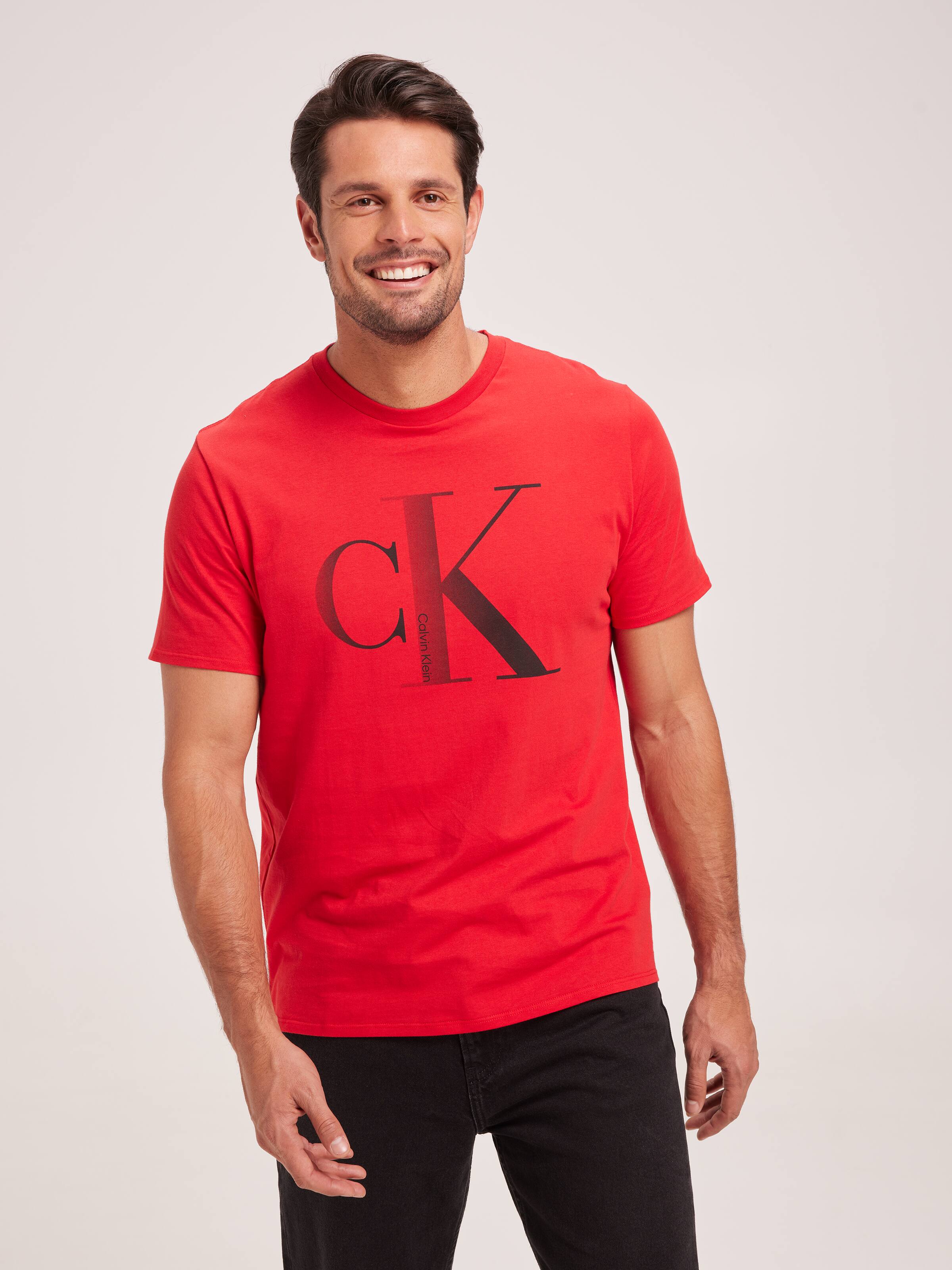 Monogram Tee In Cherry Red
