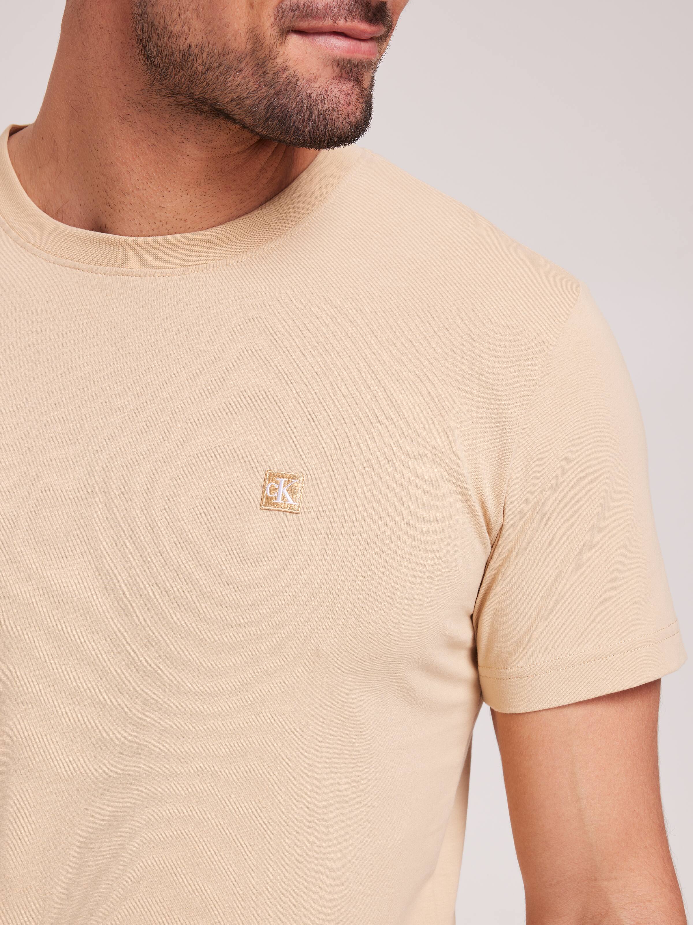Embroidered Badge Tee In Warm Sand