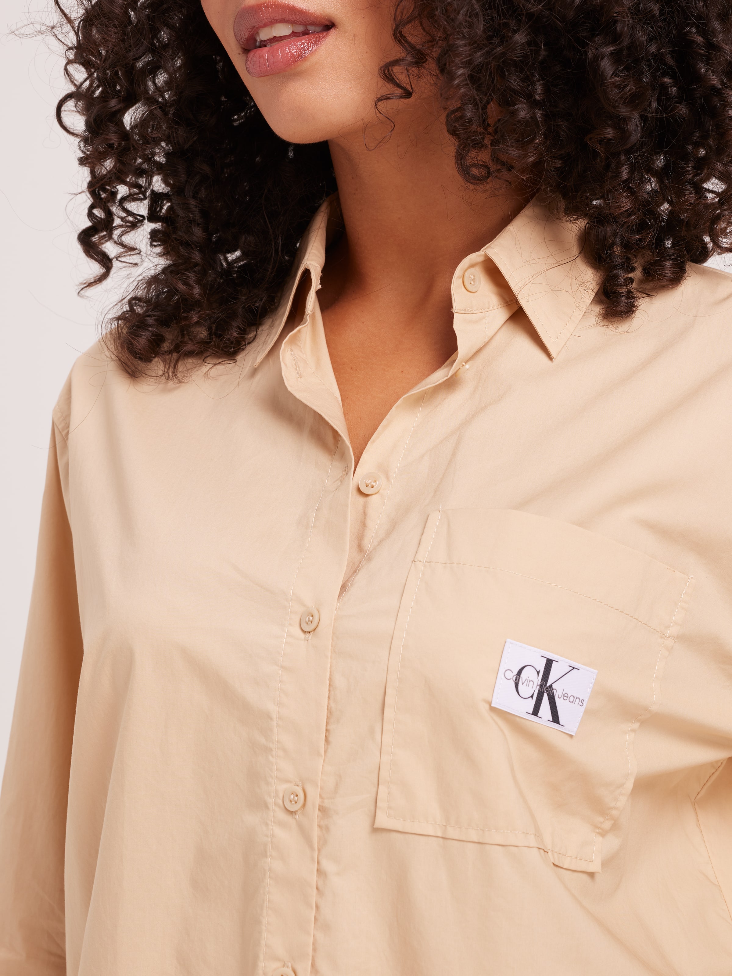 Ck Label Relaxed Shirt In Warm Sand