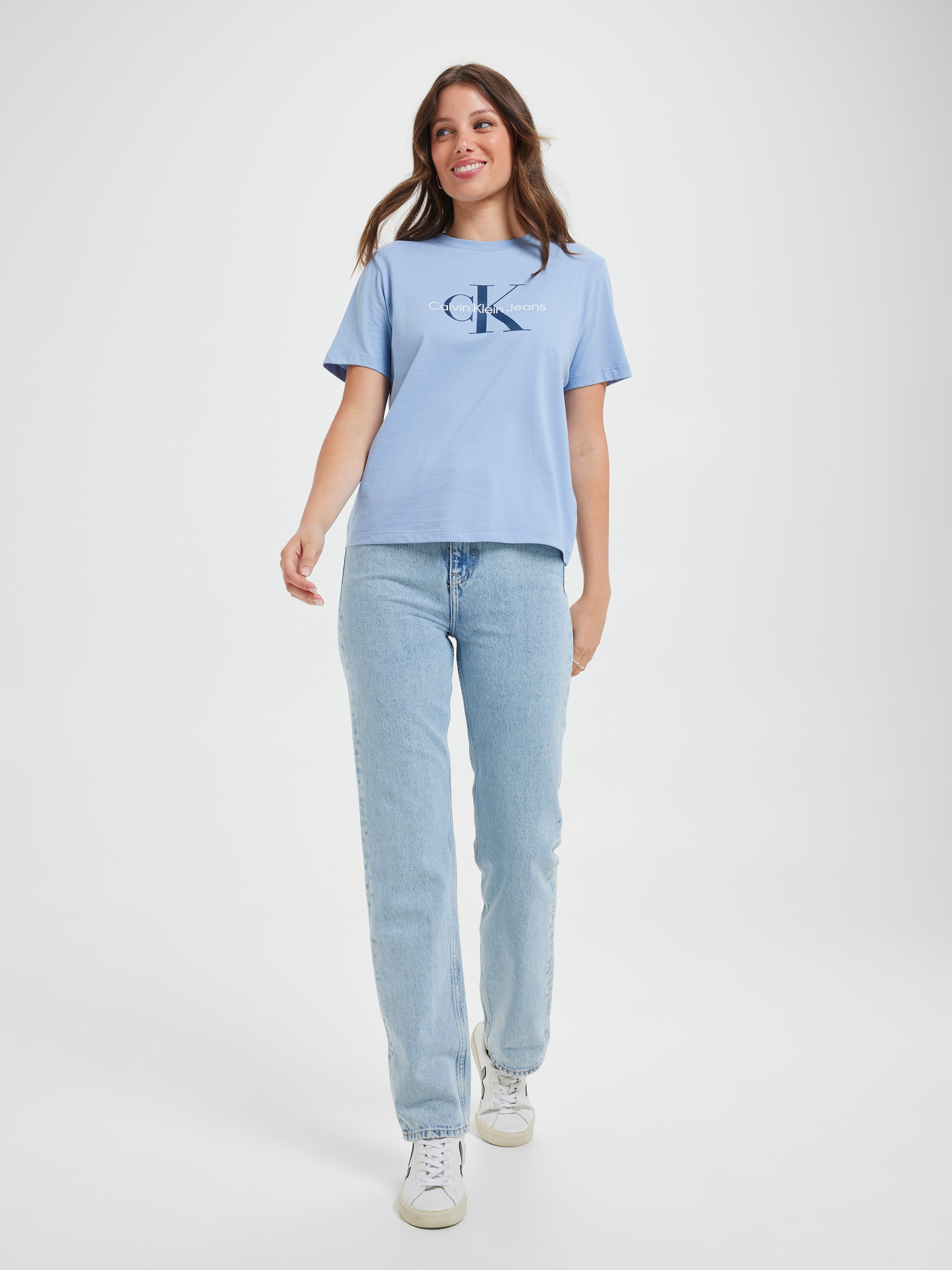 Hero Monologo Crewneck Tee In Forever Blue