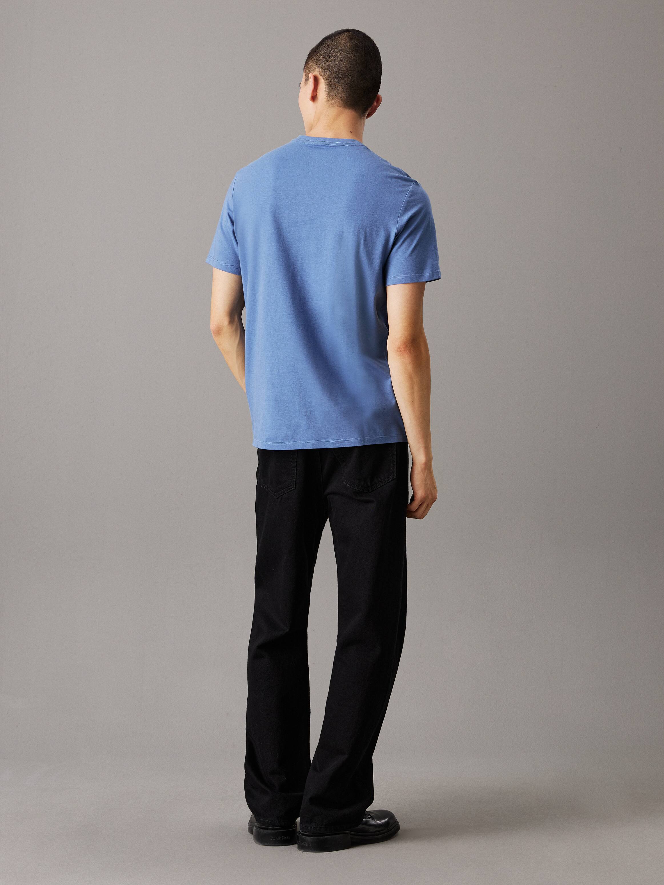 Hero Short Sleeves Monogram Tee 30S In Blue Horizon