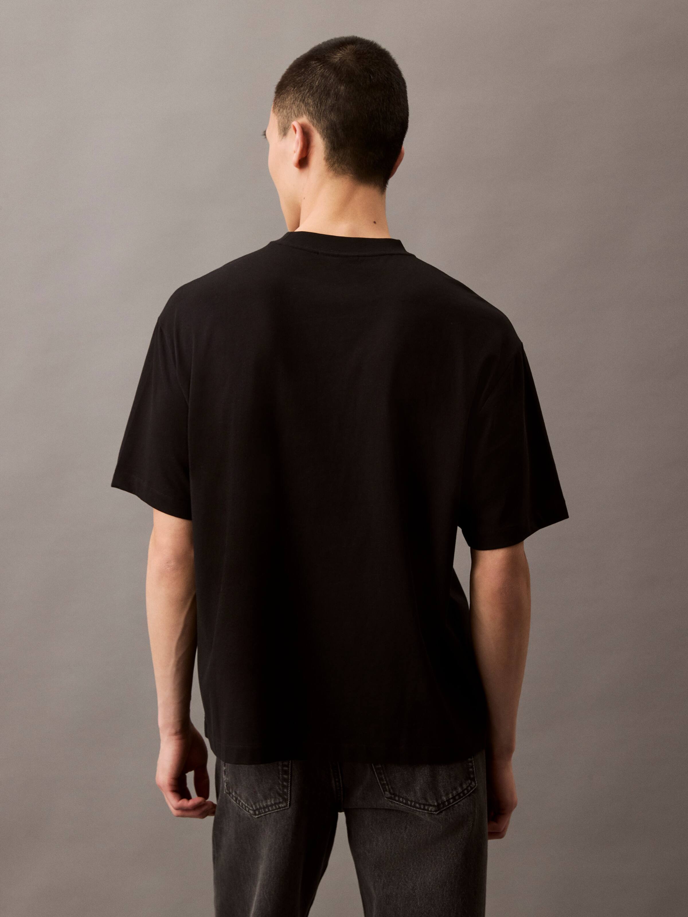 Short Sleeve Relaxed Archive Logo Crew Neck Tee In Black