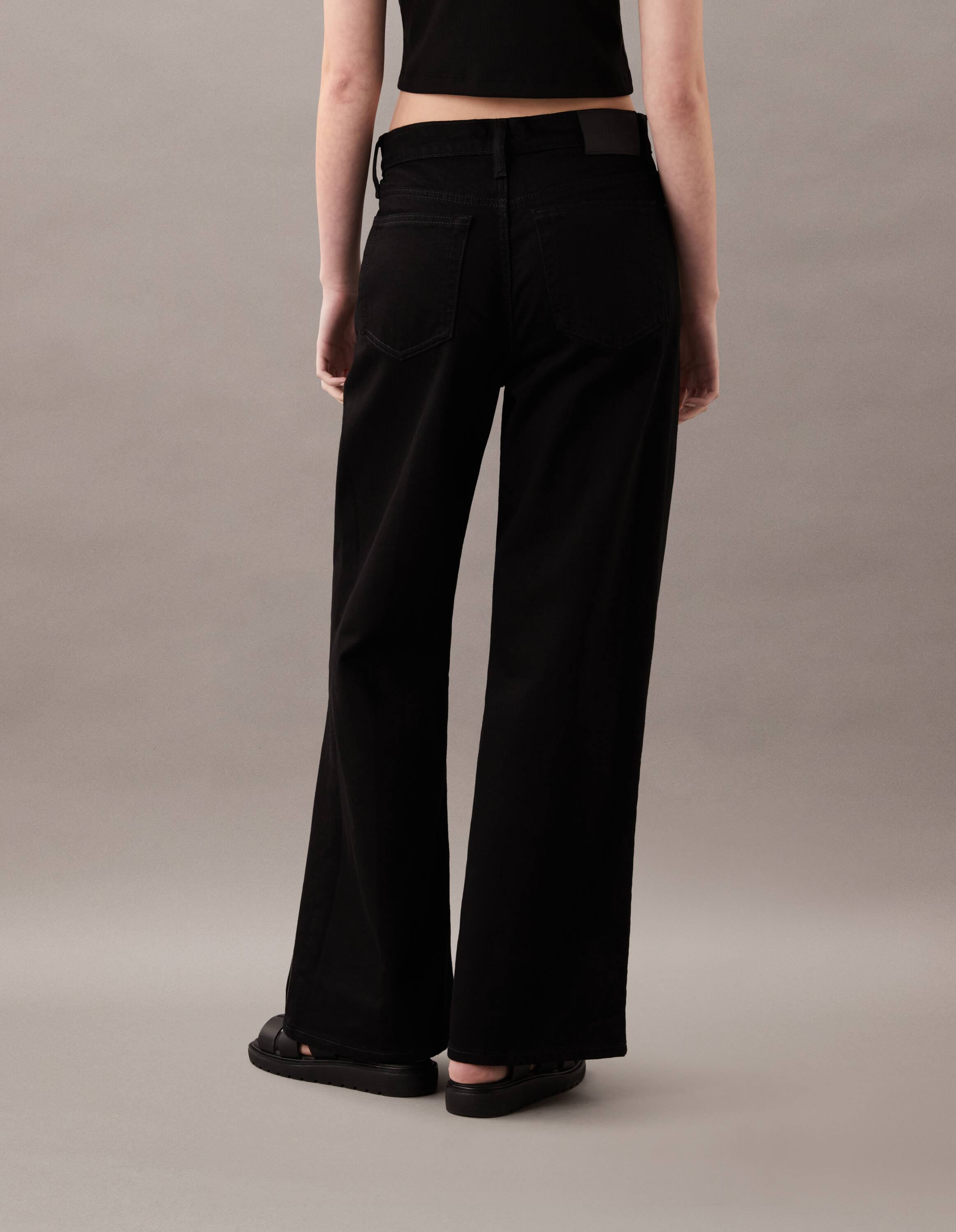 Wide Leg Jean In Ink Black