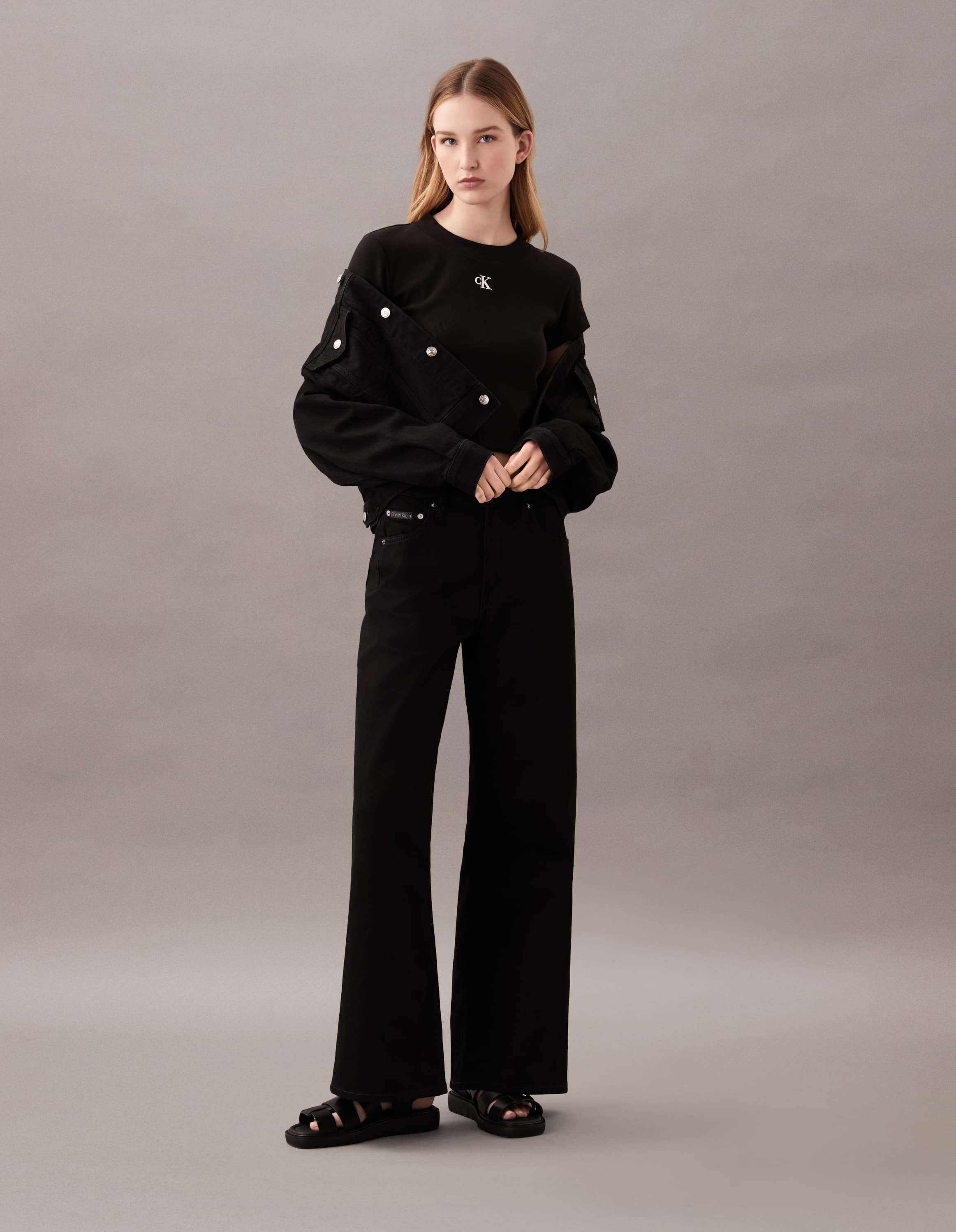 Wide Leg Jean In Ink Black
