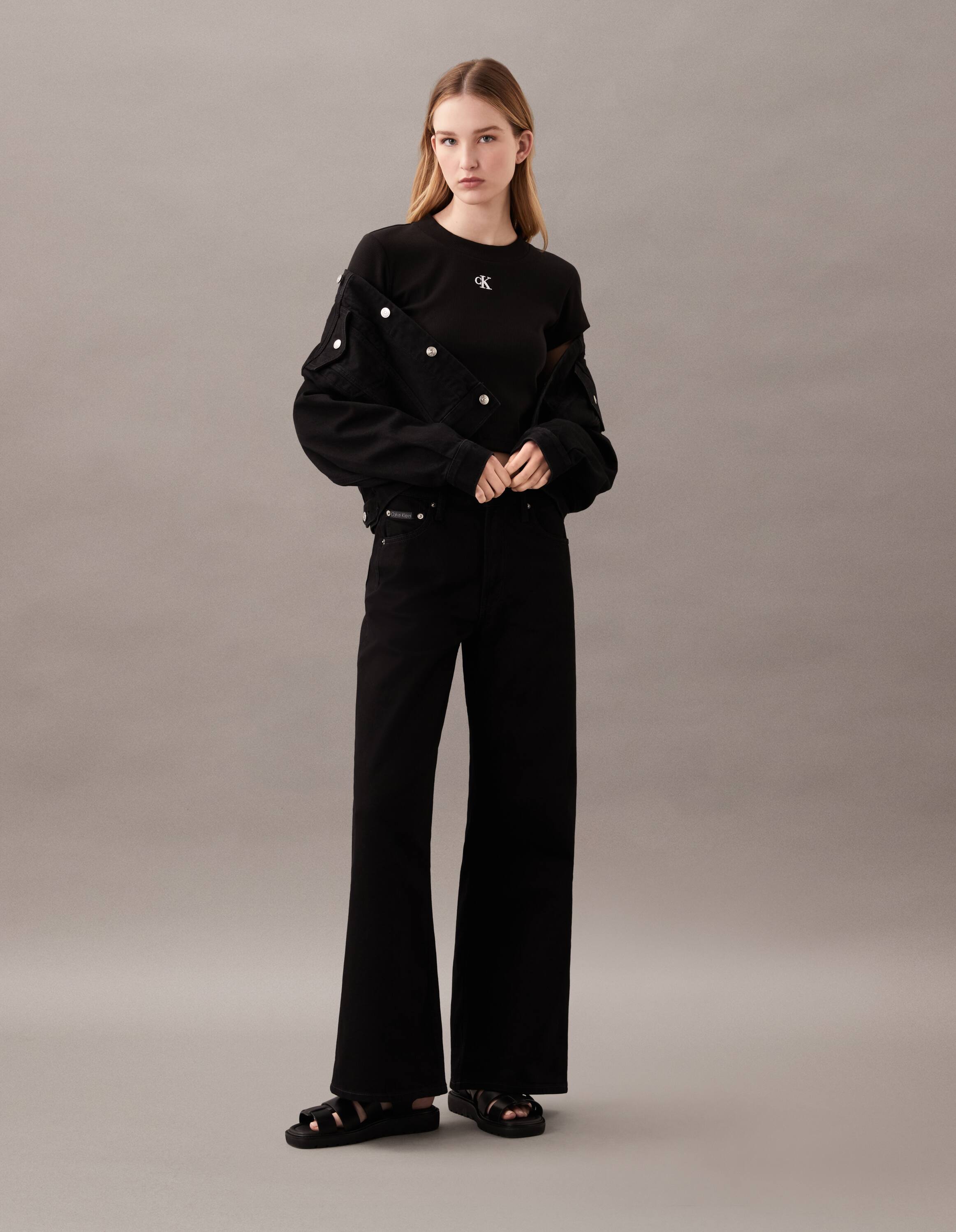 Wide Leg Jean In Ink Black
