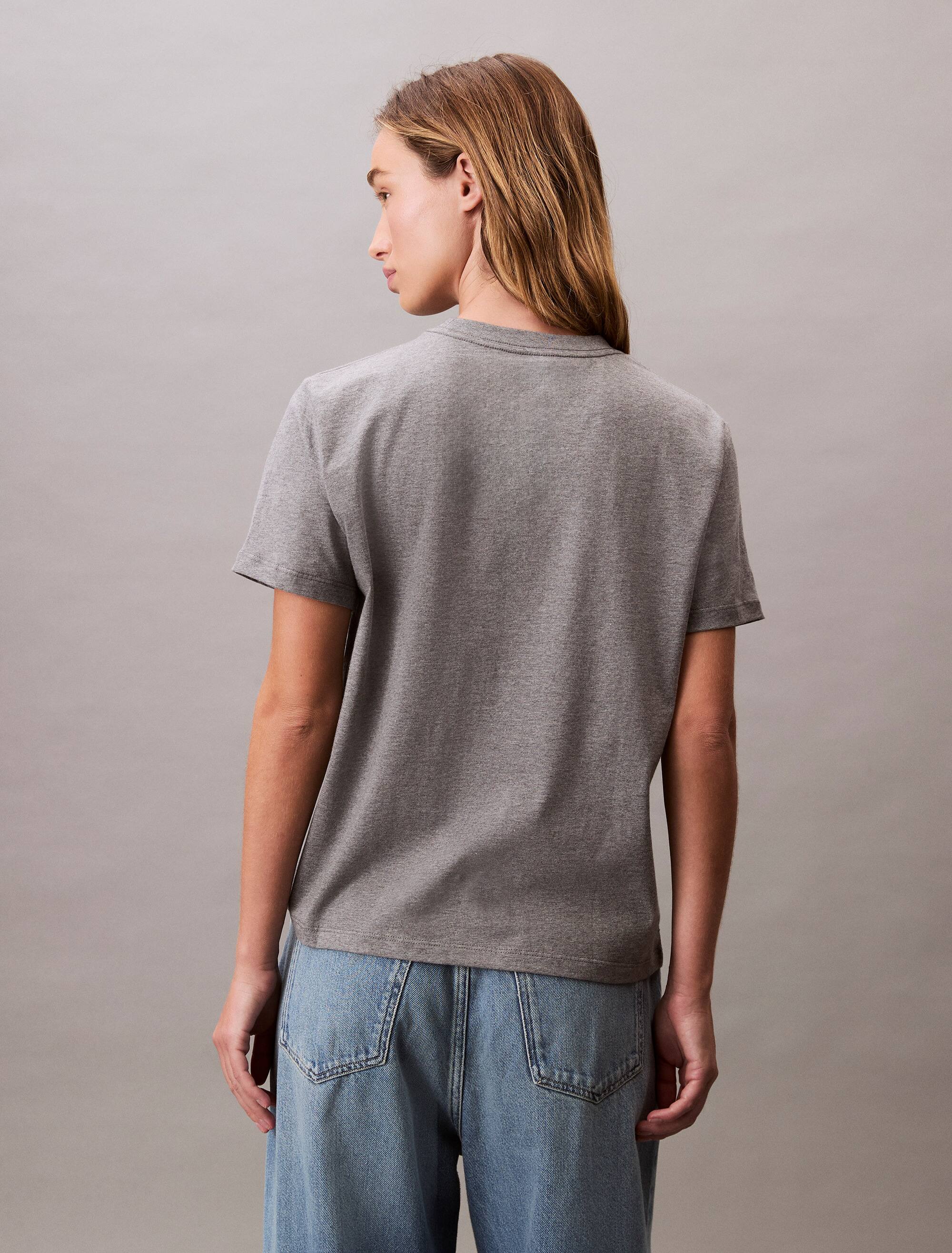 Short Sleeve Classic Crewneck Tee In Gray Heather