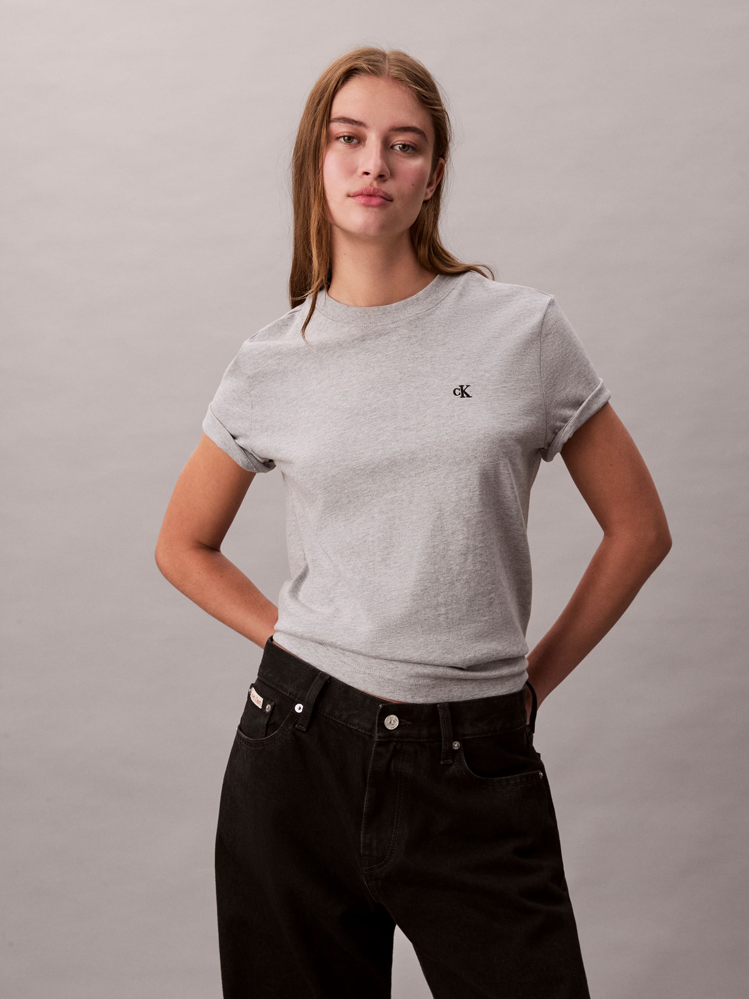 Short Sleeve Archive Logo Crew Neck Tee In Heroic Gray Heather