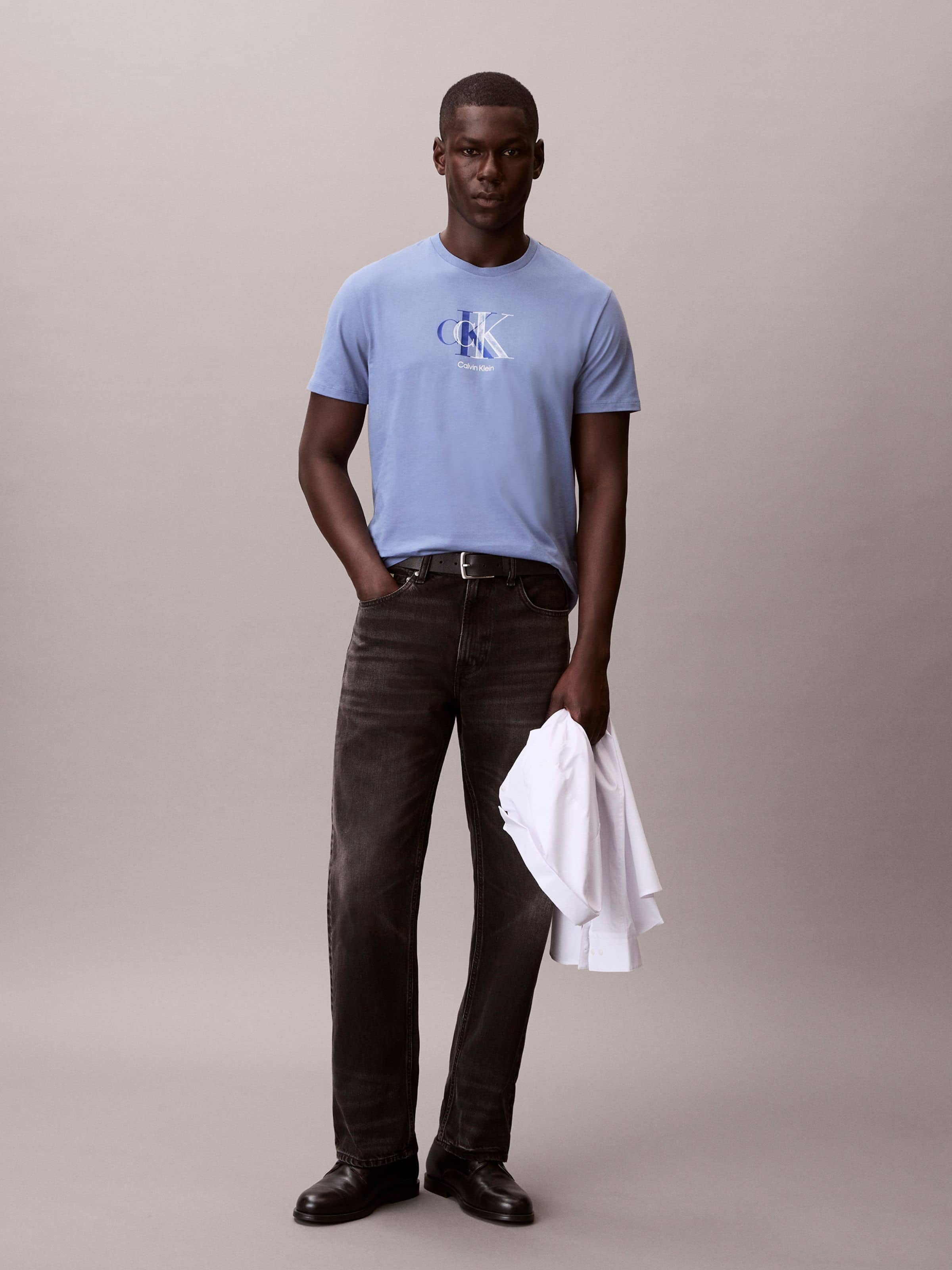 30S Double Ck Graphic Tee In Dusty Sailor Blue