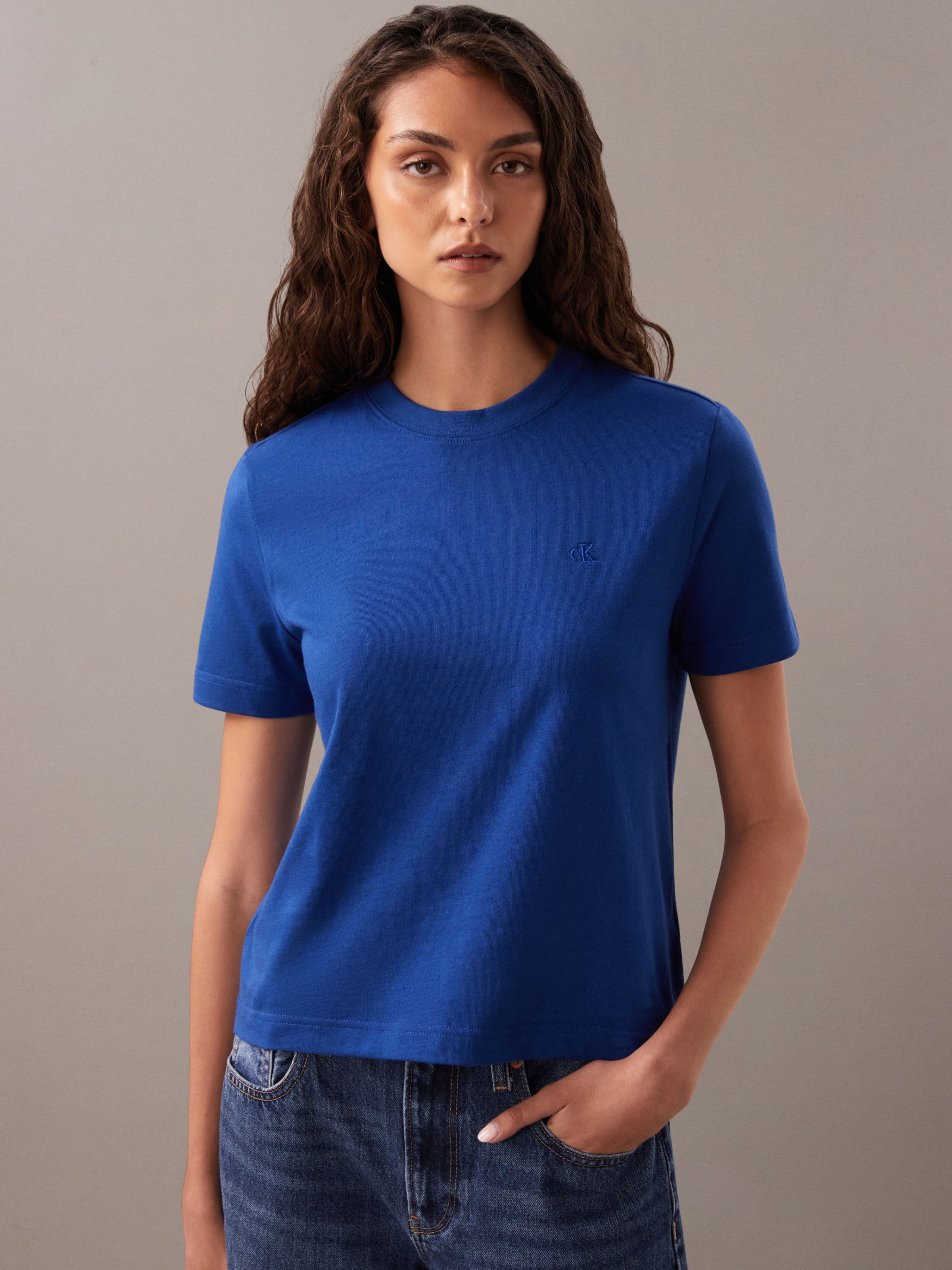 Archive Logo Crewneck Tee In Admiral Blue